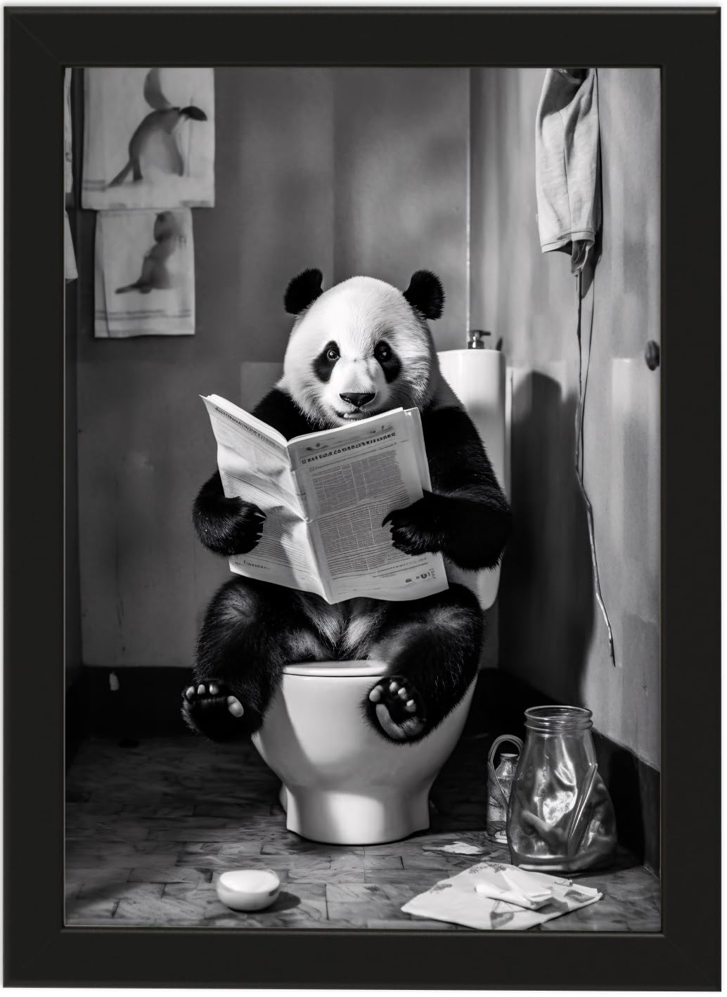 Toilette Badezimmer Deko Bild Tiere auf WC, Wand-Deko Bilder Lustiges Geschenk…