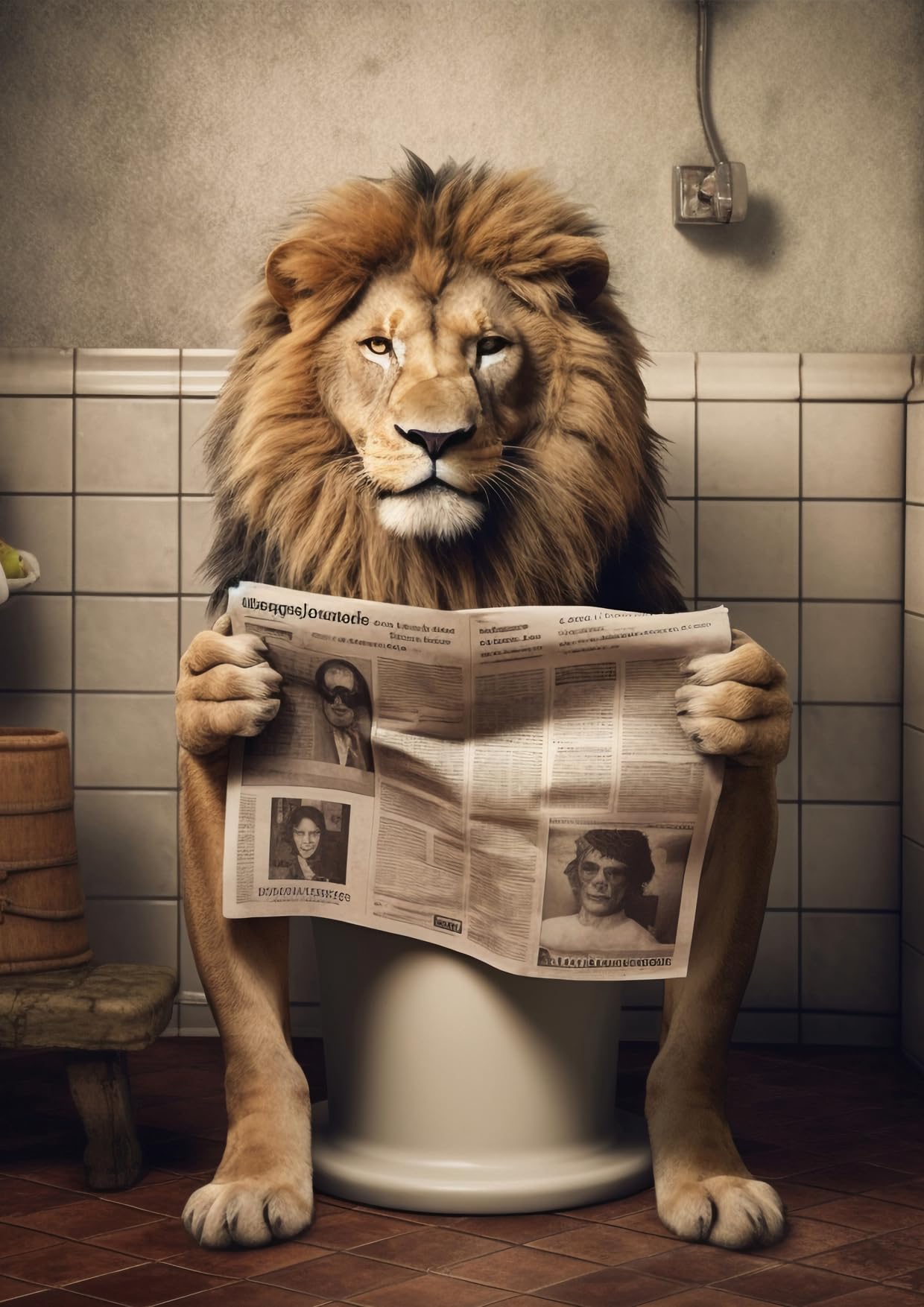 Toilette Badezimmer Deko Bild Tiere auf WC, Wand-Deko Bilder Lustiges Geschenk…