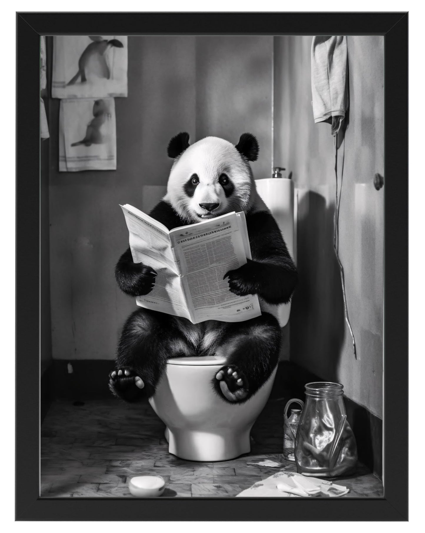Toilette Badezimmer Deko Bild Tiere auf WC, Wand-Deko Bilder Lustiges Geschenk…