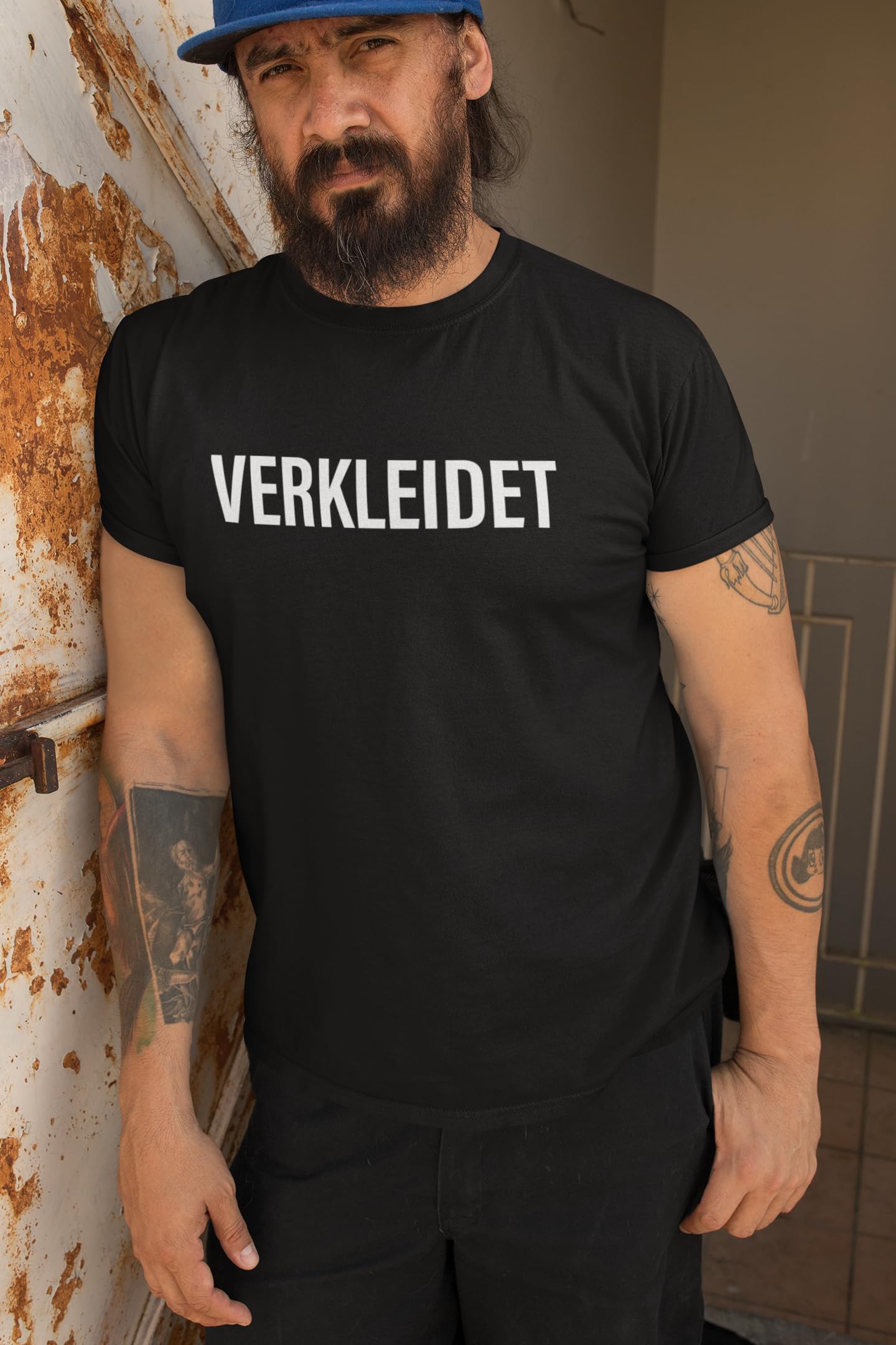 Schwarzes T-Shirt Verkleidet, Karneval Party Fasching Verkleidung Kostüm Faschingsköstum Faschingsmuffel