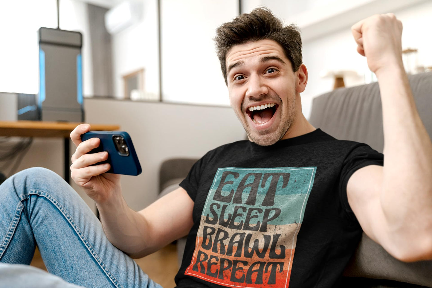 Eat Sleep Brawl Repeat Gamer Gaming Brawler Brawl T-Shirt