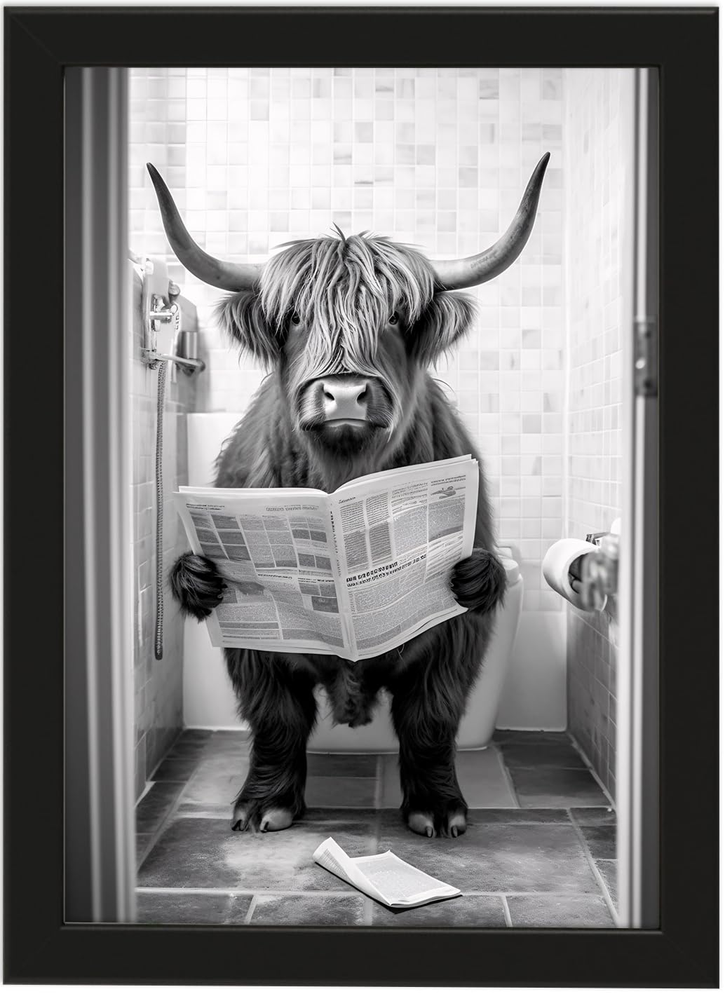 Toilette Badezimmer Deko Bild Tiere auf WC, Wand-Deko Bilder Lustiges Geschenk…