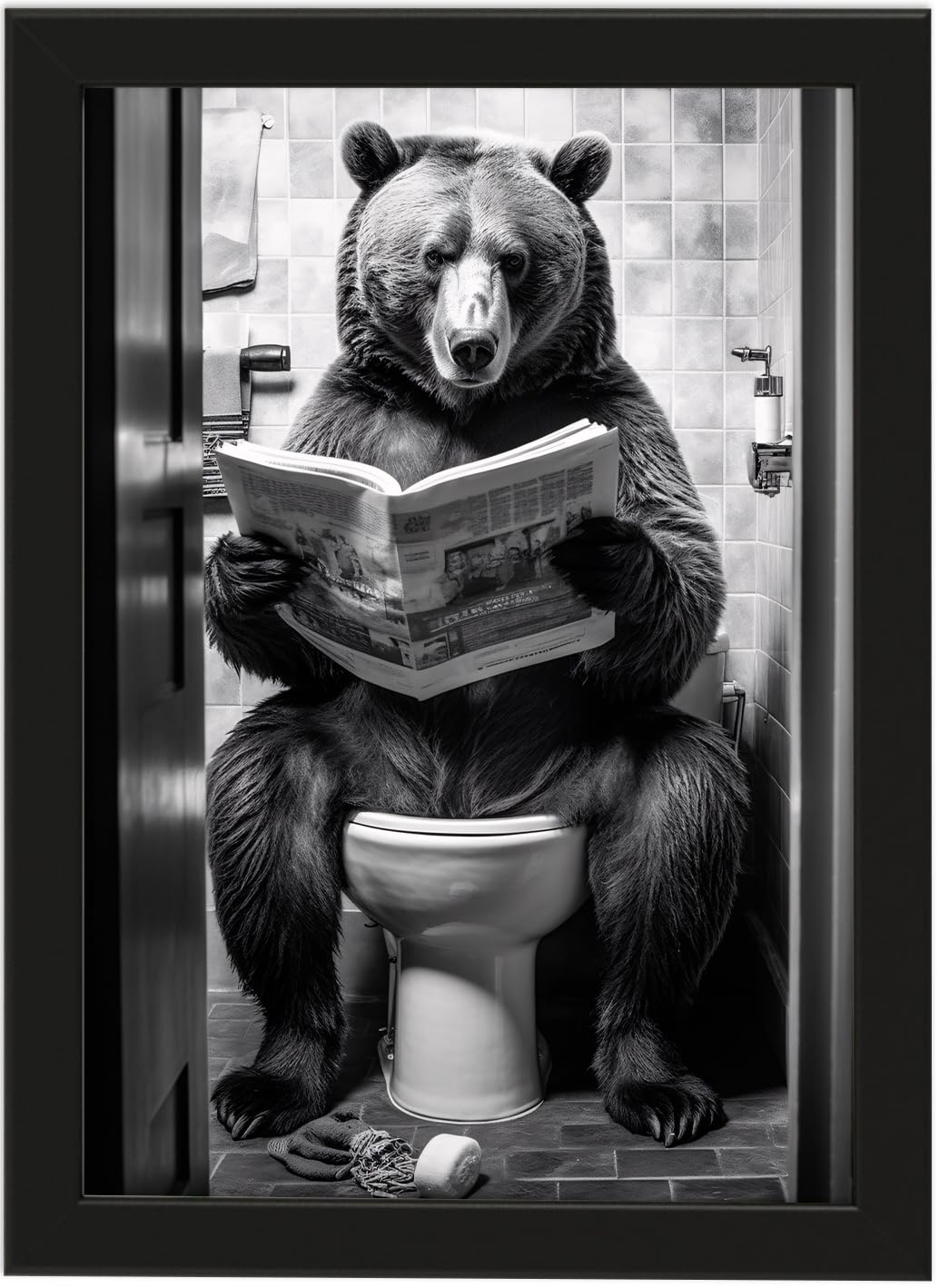 Toilette Badezimmer Deko Bild Tiere auf WC, Wand-Deko Bilder Lustiges Geschenk…