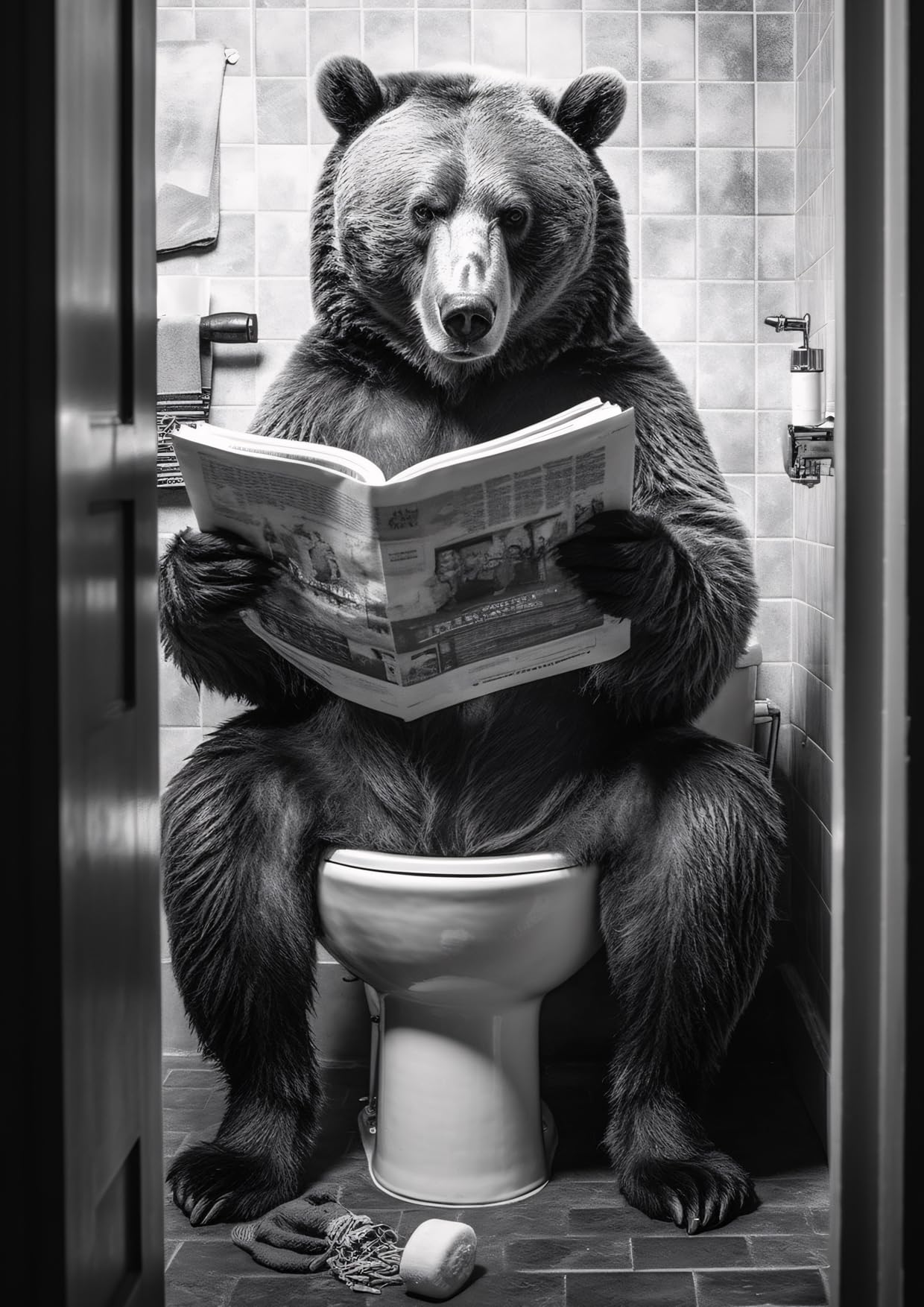 Toilette Badezimmer Deko Bild Tiere auf WC, Wand-Deko Bilder Lustiges Geschenk…