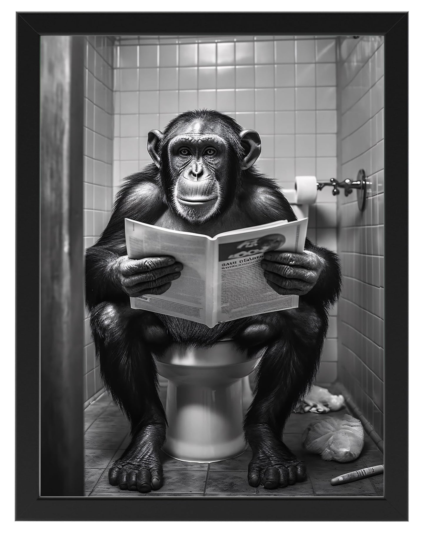 Toilette Badezimmer Deko Bild Tiere auf WC, Wand-Deko Bilder Lustiges Geschenk…