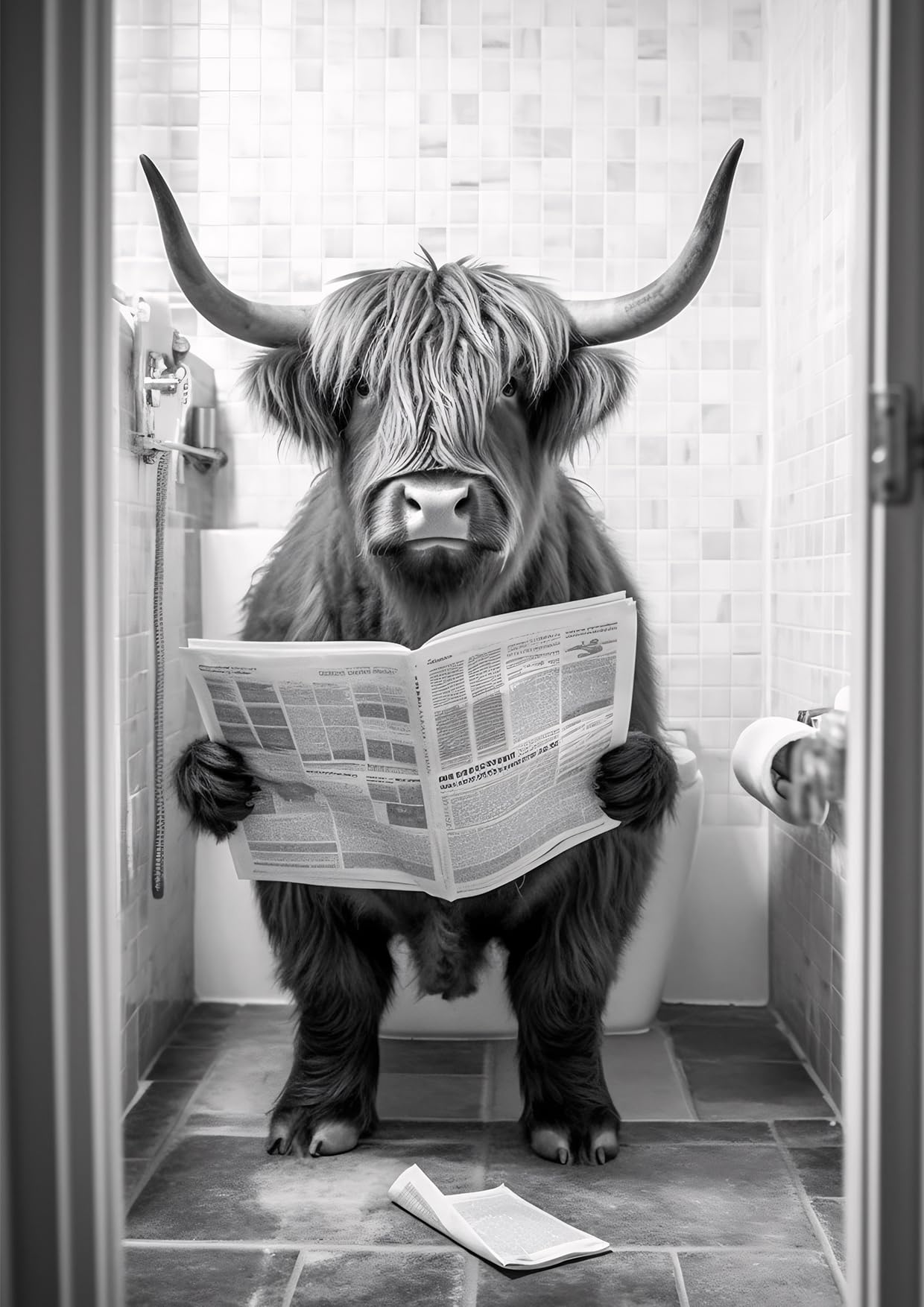 Toilette Badezimmer Deko Bild Tiere auf WC, Wand-Deko Bilder Lustiges Geschenk…