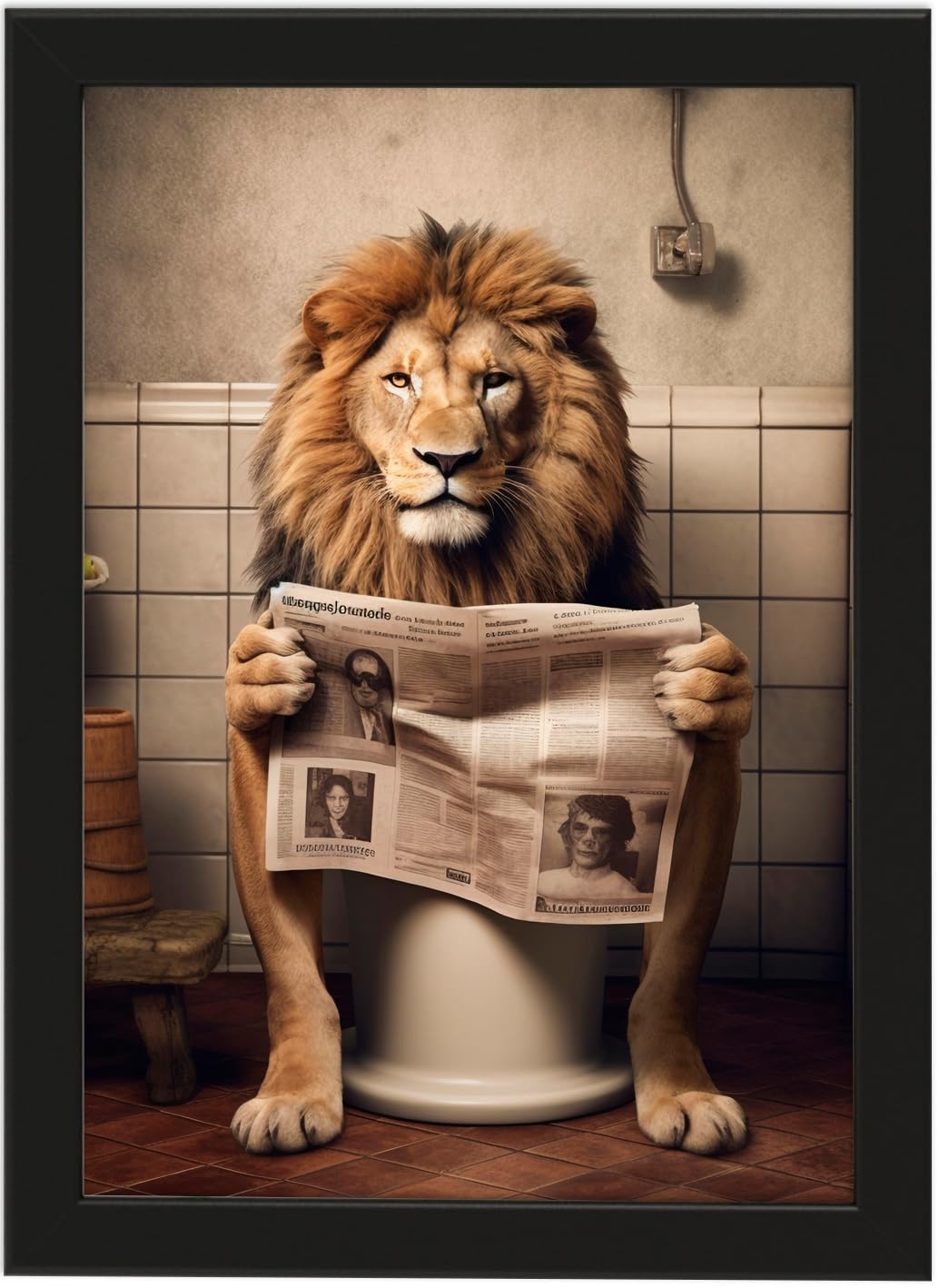 Toilette Badezimmer Deko Bild Tiere auf WC, Wand-Deko Bilder Lustiges Geschenk…
