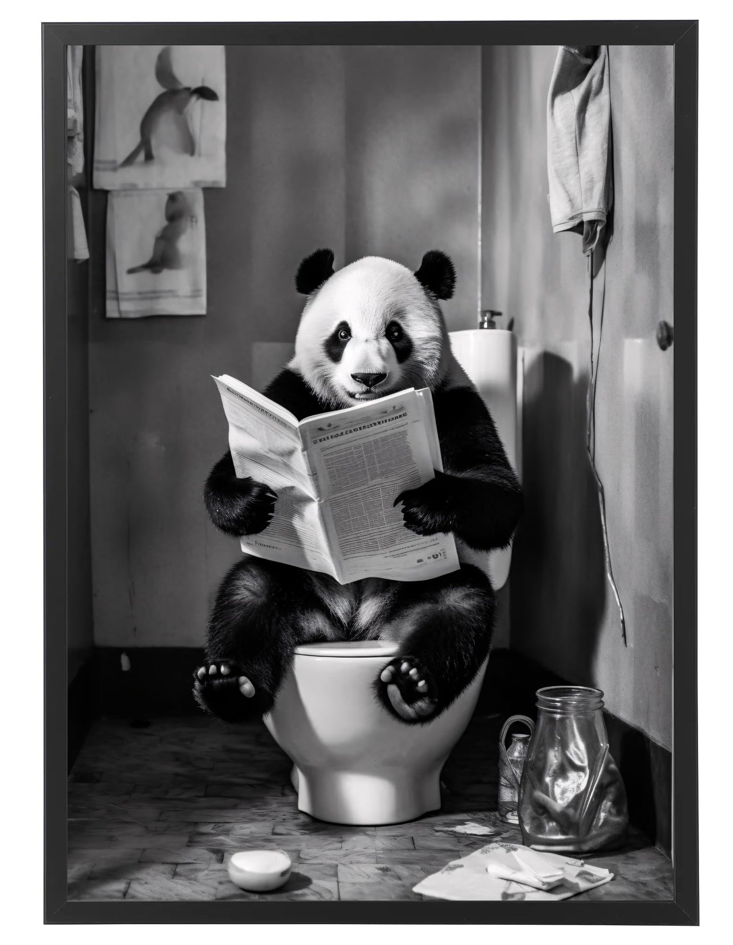 Toilette Badezimmer Deko Bild Tiere auf WC, Wand-Deko Bilder Lustiges Geschenk…