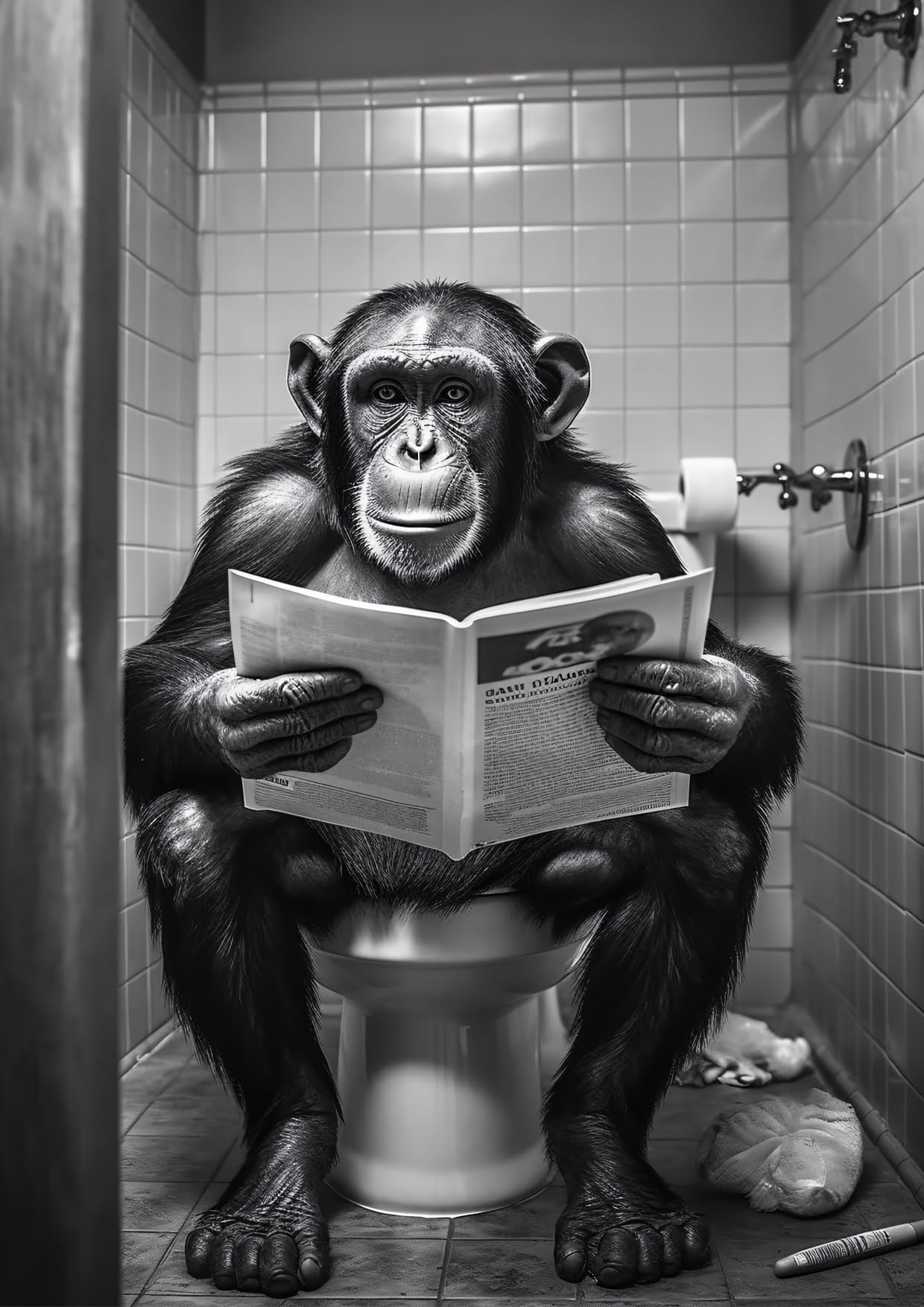Toilette Badezimmer Deko Bild Tiere auf WC, Wand-Deko Bilder Lustiges Geschenk…