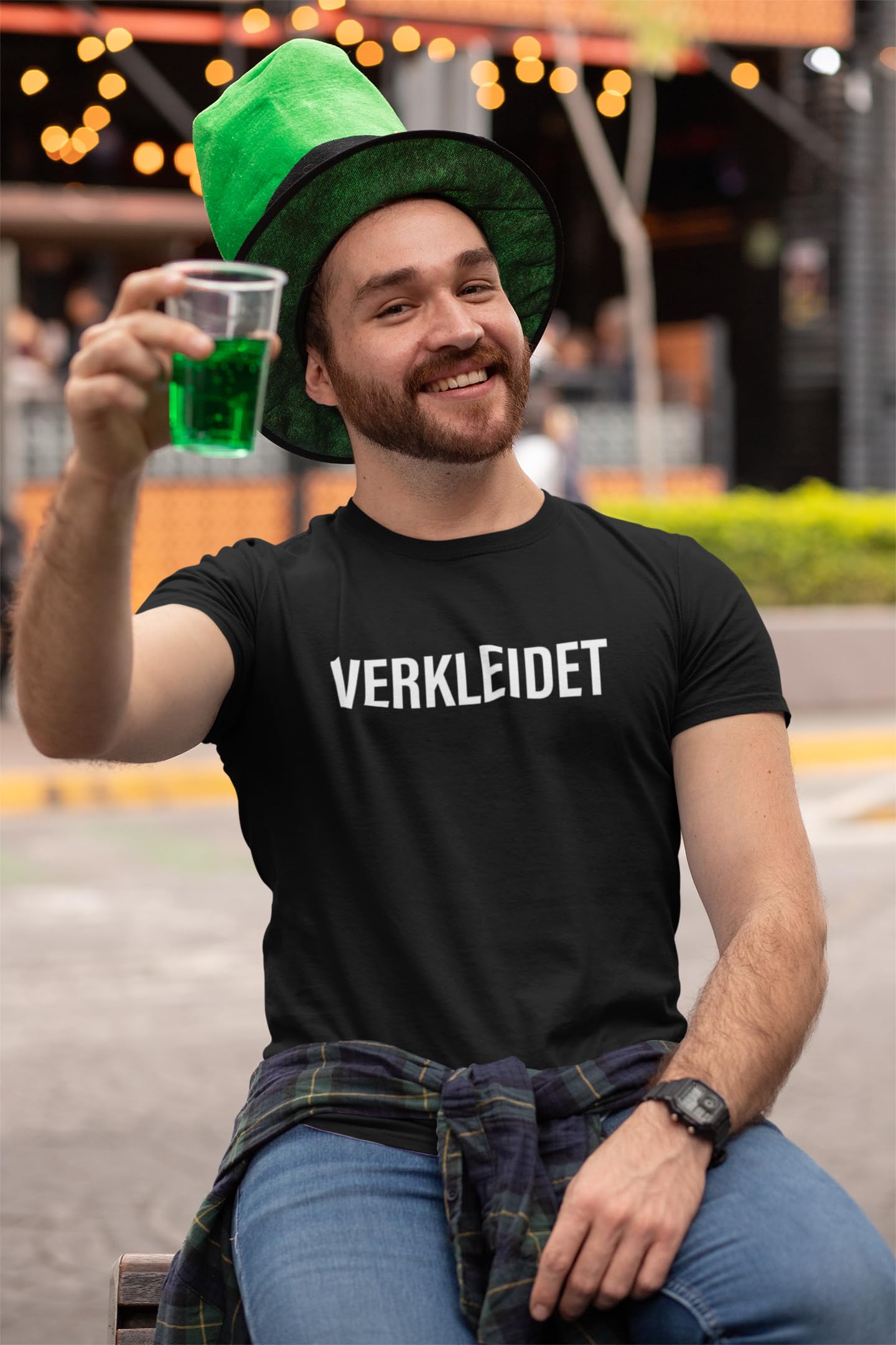 Schwarzes T-Shirt Verkleidet, Karneval Party Fasching Verkleidung Kostüm Faschingsköstum Faschingsmuffel
