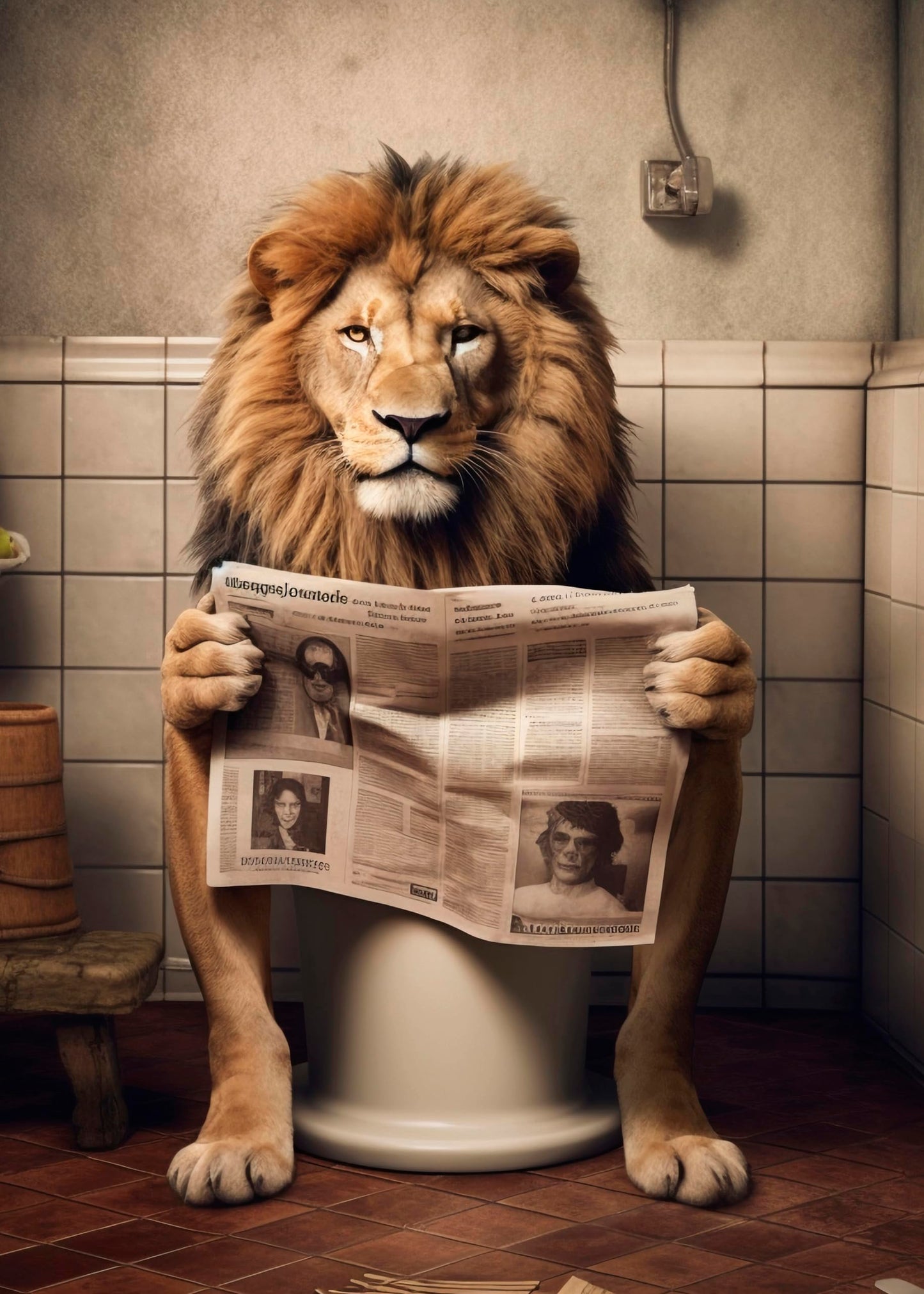 Toilette Badezimmer Deko Bild Tiere auf WC, Wand-Deko Bilder Lustiges Geschenk…