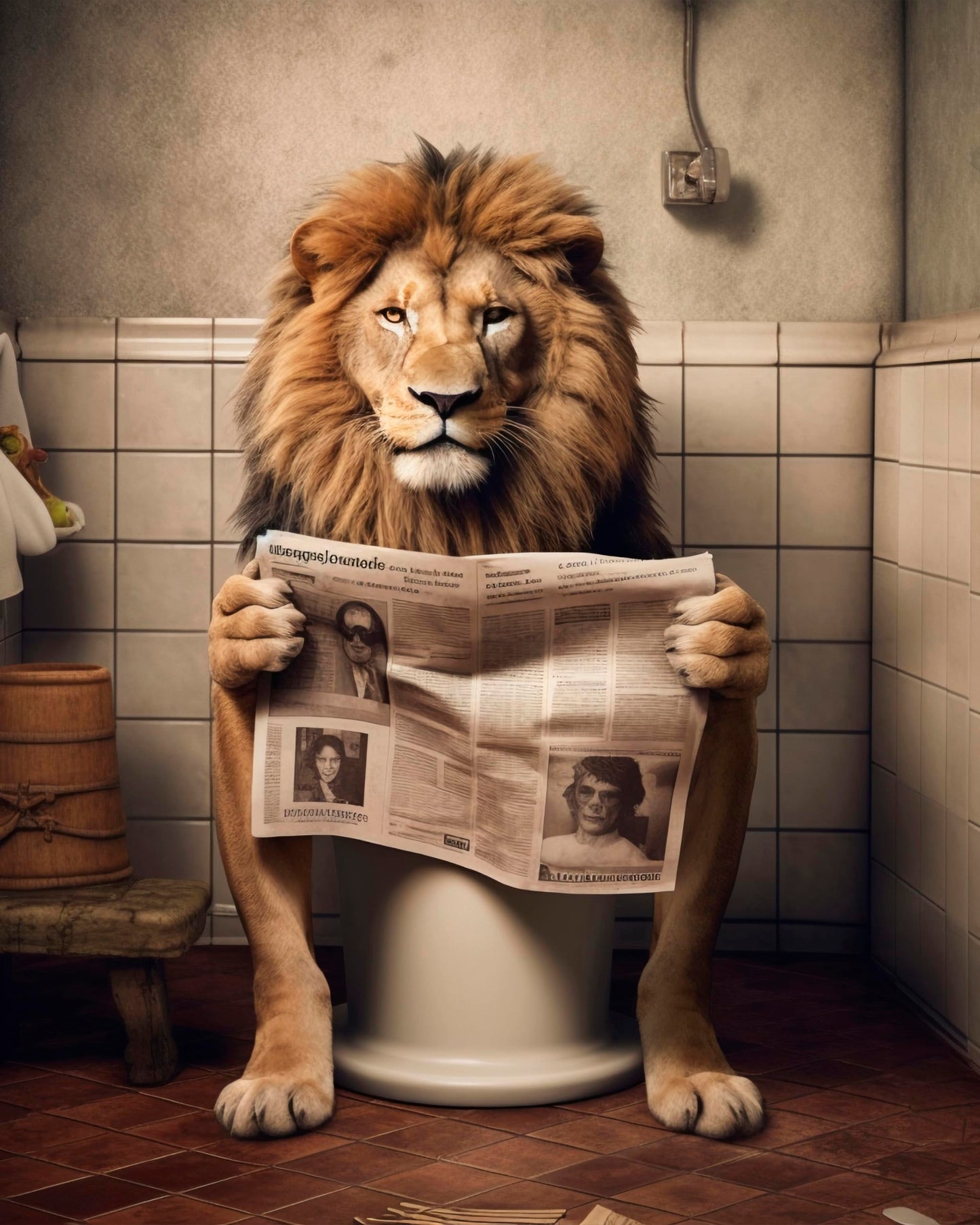 Toilette Badezimmer Deko Bild Tiere auf WC, Wand-Deko Bilder Lustiges Geschenk…