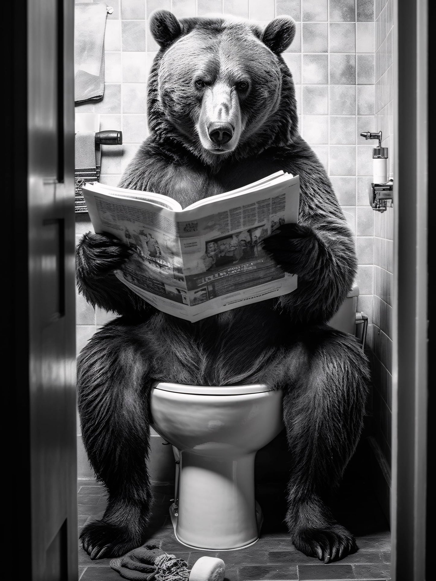 Toilette Badezimmer Deko Bild Tiere auf WC, Wand-Deko Bilder Lustiges Geschenk…