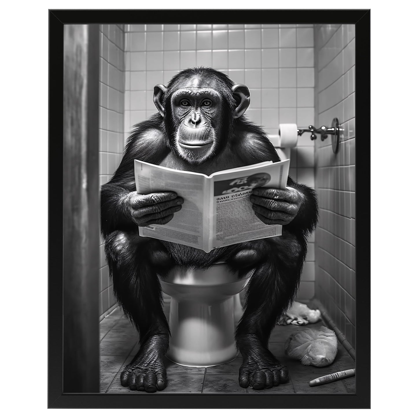 Toilette Badezimmer Deko Bild Tiere auf WC, Wand-Deko Bilder Lustiges Geschenk…