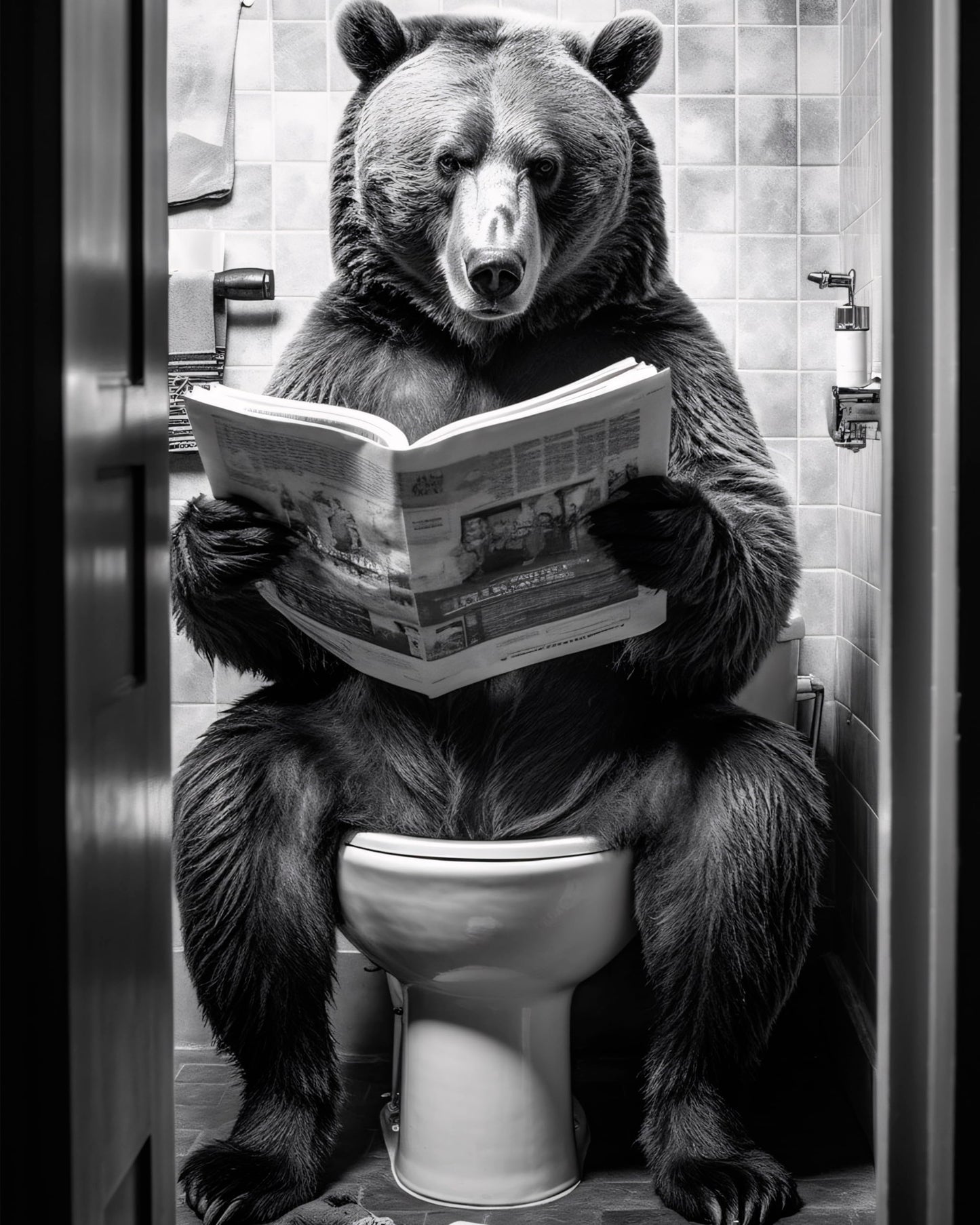 Toilette Badezimmer Deko Bild Tiere auf WC, Wand-Deko Bilder Lustiges Geschenk…