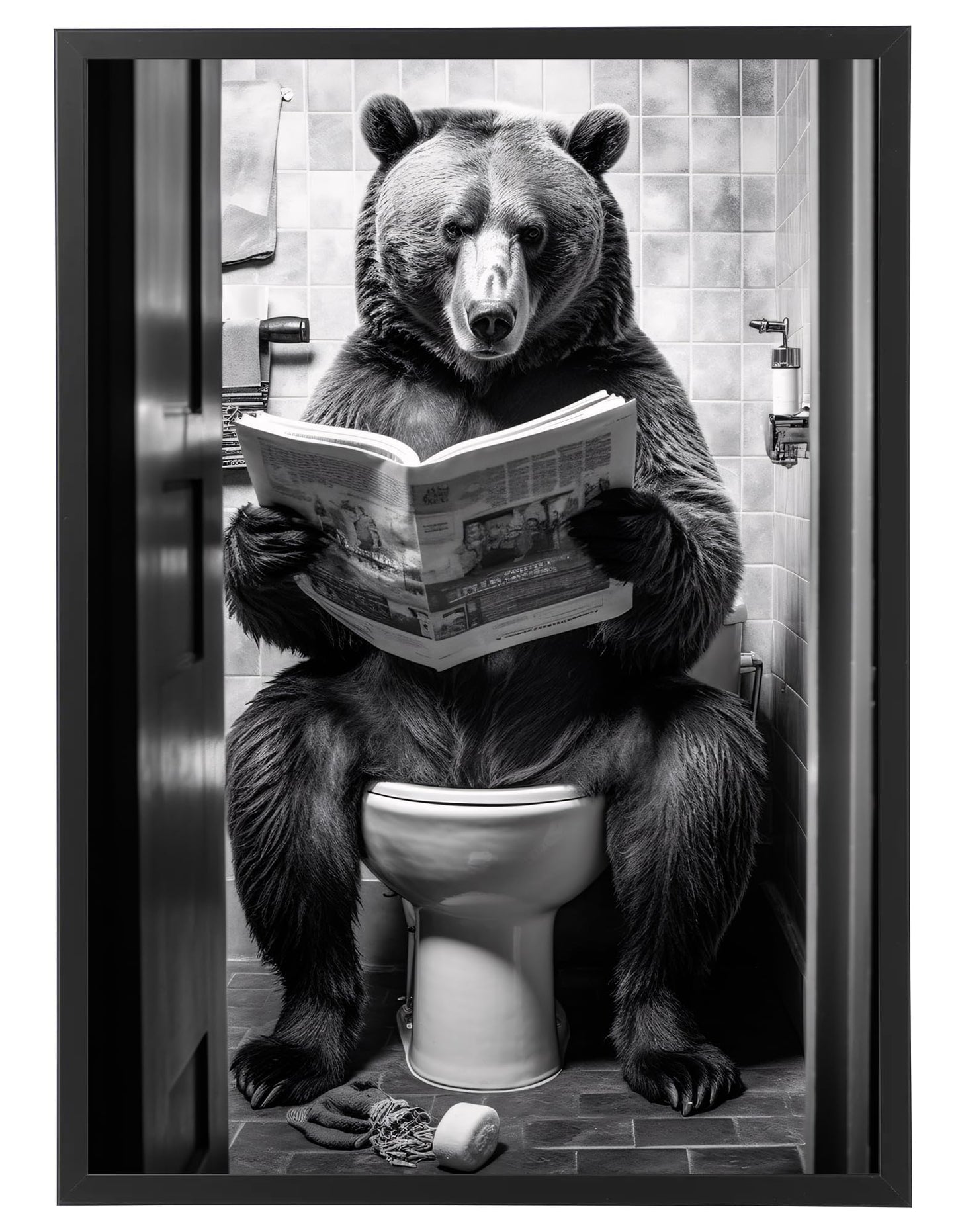 Toilette Badezimmer Deko Bild Tiere auf WC, Wand-Deko Bilder Lustiges Geschenk…