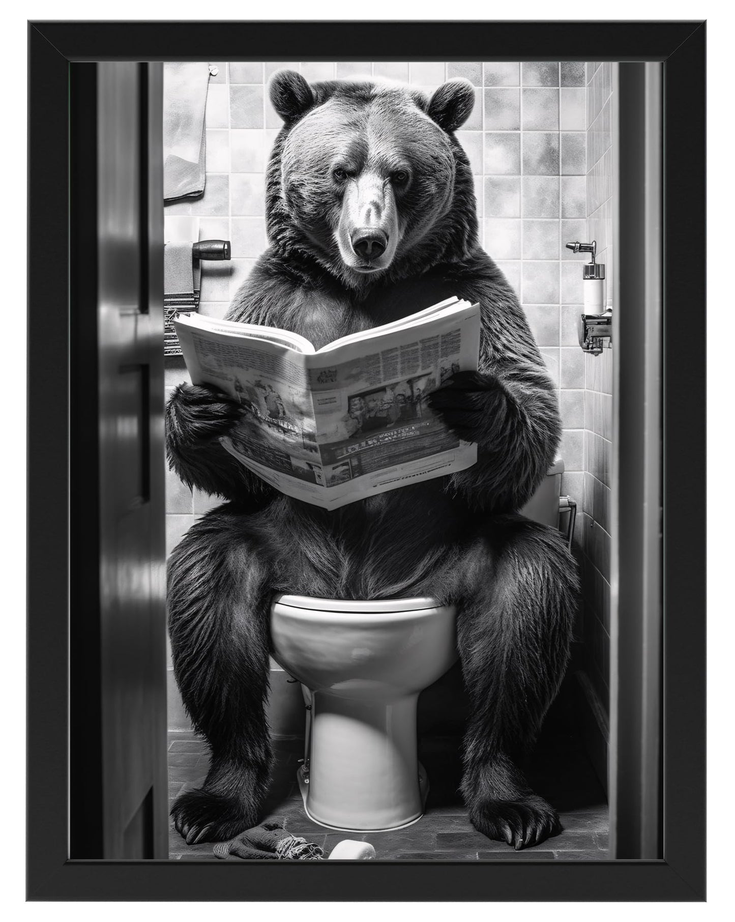 Toilette Badezimmer Deko Bild Tiere auf WC, Wand-Deko Bilder Lustiges Geschenk…
