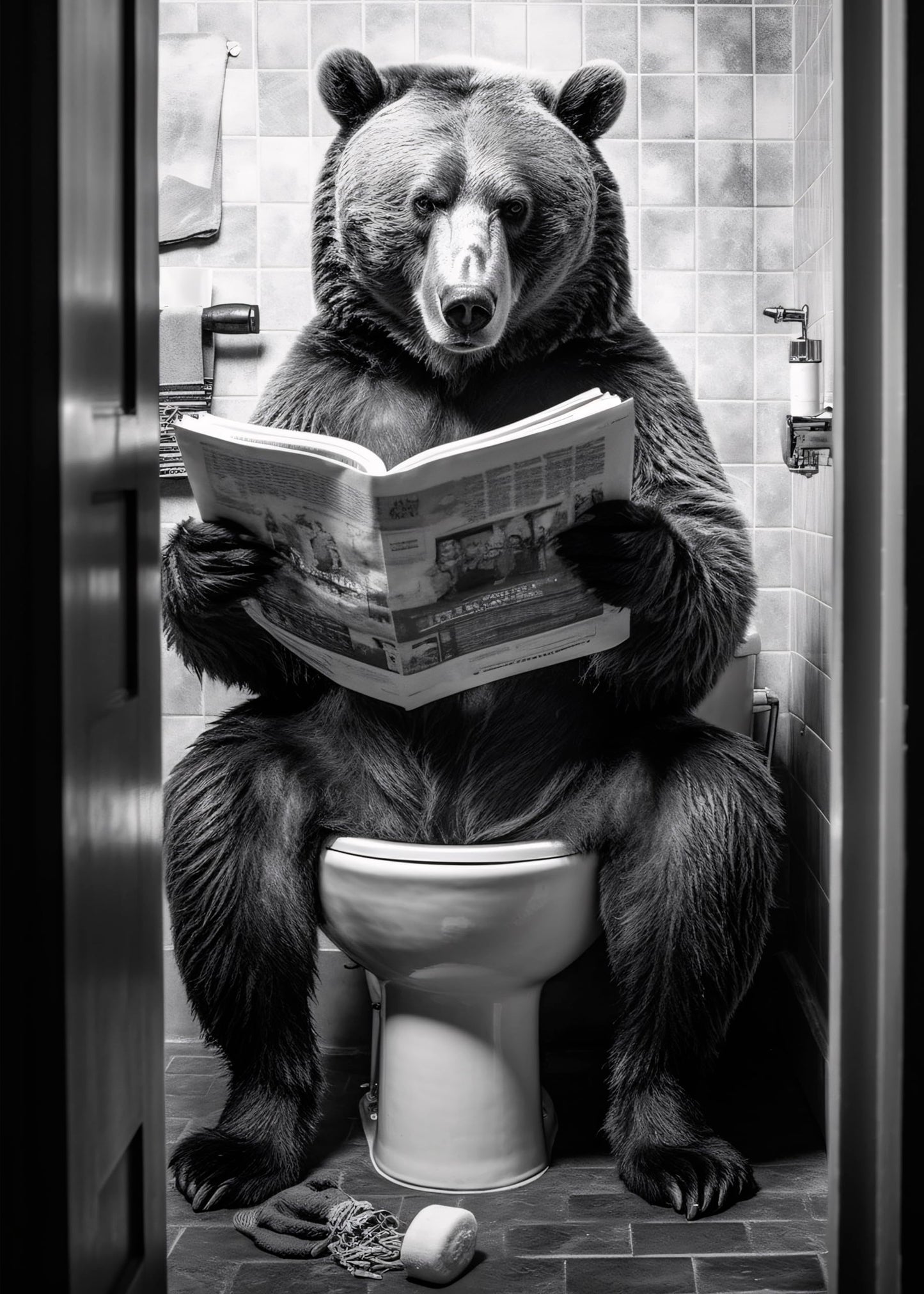 Toilette Badezimmer Deko Bild Tiere auf WC, Wand-Deko Bilder Lustiges Geschenk…