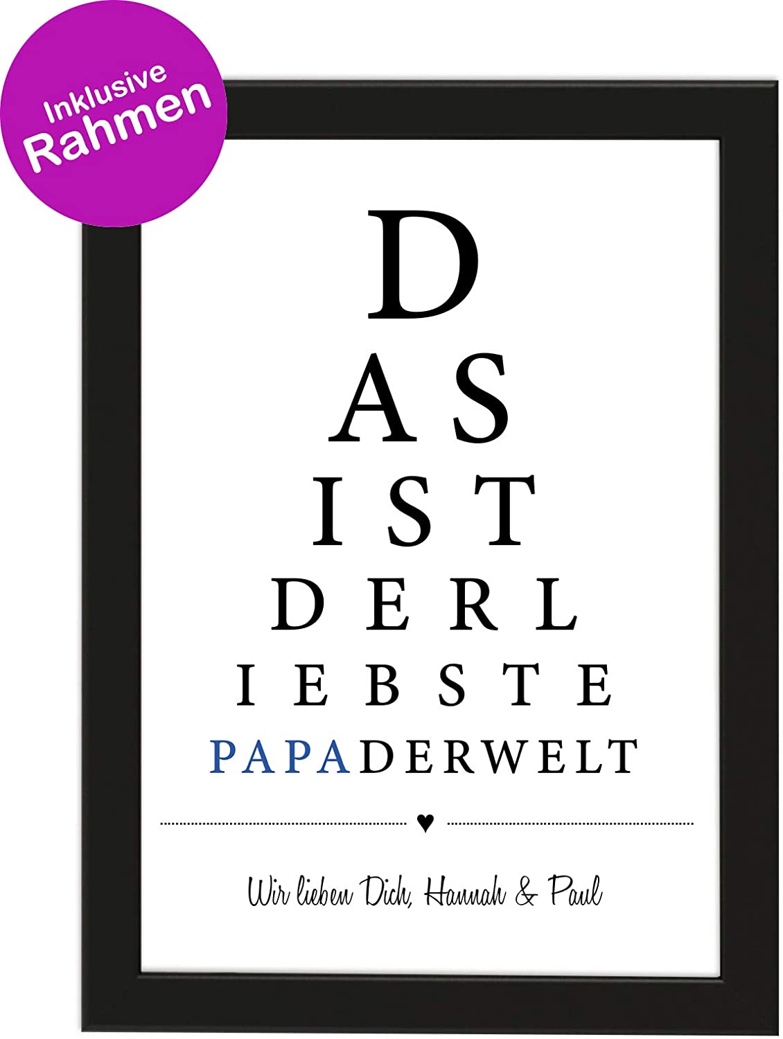PICSonPAPER Personalisiertes Muttertagsgeschenk Poster DIN A4 Das ist die liebste Mama der Welt, gerahmt mit schwarzem Bilderrahmen, Muttertag, Poster mit Rahmen, Personalisierbare Poster