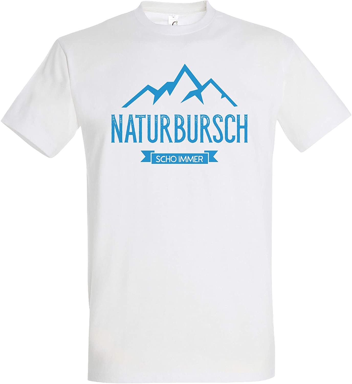 T-Shirt Naturbursch Scho Immer, schwarz mit weissem Aufdruck, Berge, Wandern, Natur