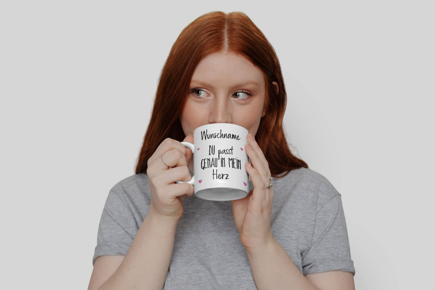Tasse personalisiert mit Namen, Wunschname Du passt genau in mein Herz, Valentinstagsgeschenk f?r Sie und Ihn