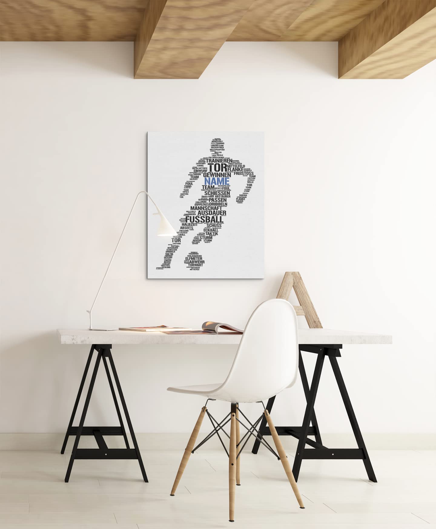 Personalisierbarer Fußballspieler Premiumleinwand, Fussball Leinwand personalisiert, Word Art, Geburtstagsgeschenk für Fußballer