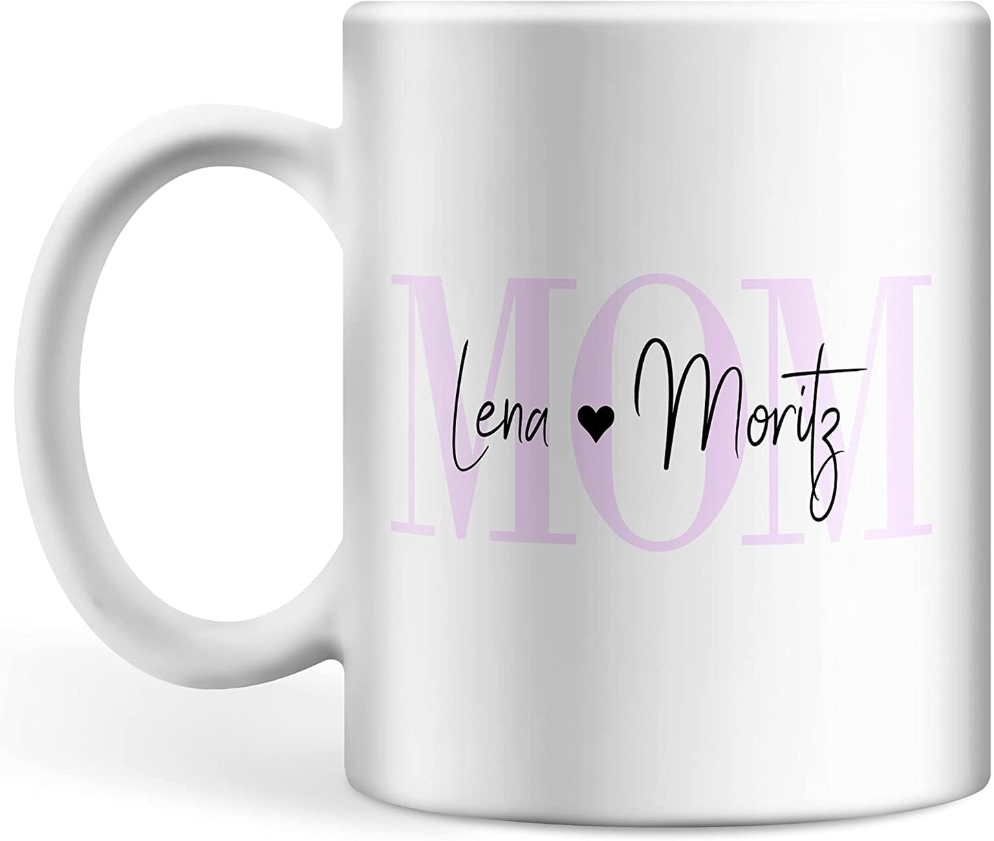MOM Tasse personalisiert mit Namen des Kindes oder der Kinder, personalisierte Kaffeetasse mit Wunsch-Name, Geschenk für Mütter, Muttertagsgeschenk