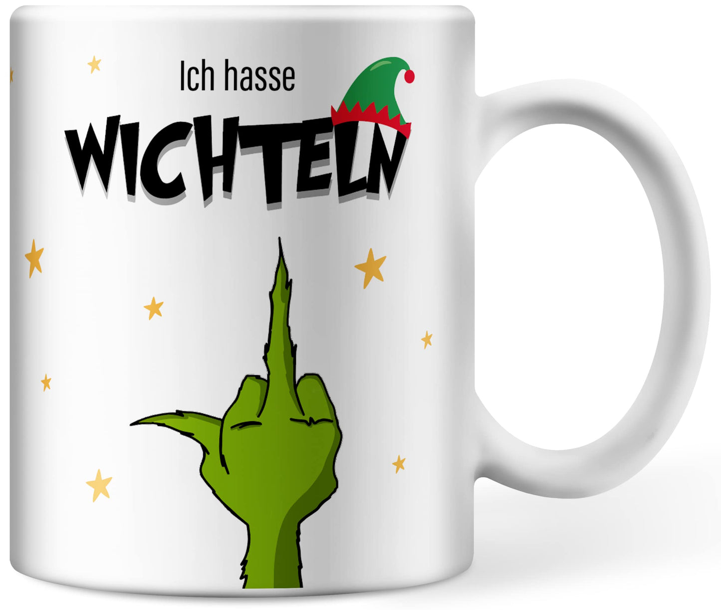 Wichtelgeschenk Tasse mit Spruch Ich hasse Wichteln, Weihnachtsfeier Weihnachten Geschenk Kollegen