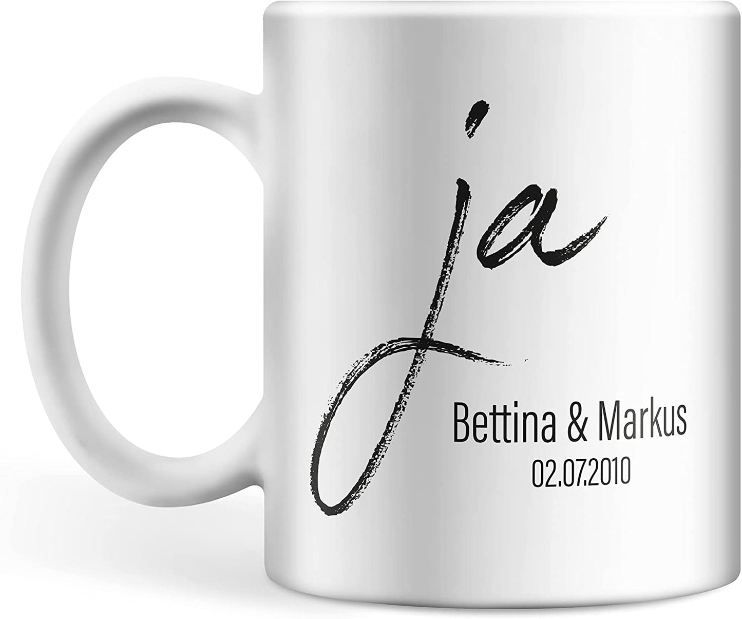 Tasse Hochzeit Kaffee-Tasse personalisiert Partner Namen und Datum individualisierbar Hochzeitstag Hochzeitsgeschenk Liebe Liebesgeschenk