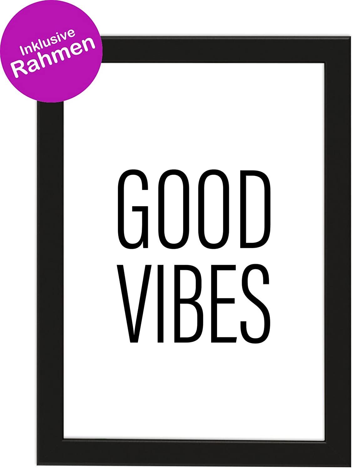 PICSonPAPER Poster DIN A4 Spruch, gerahmt mit schwarzem Bilderrahmen, Geschenk, Geschenkidee, Geburtstagsgeschenk, Poster mit Rahmen