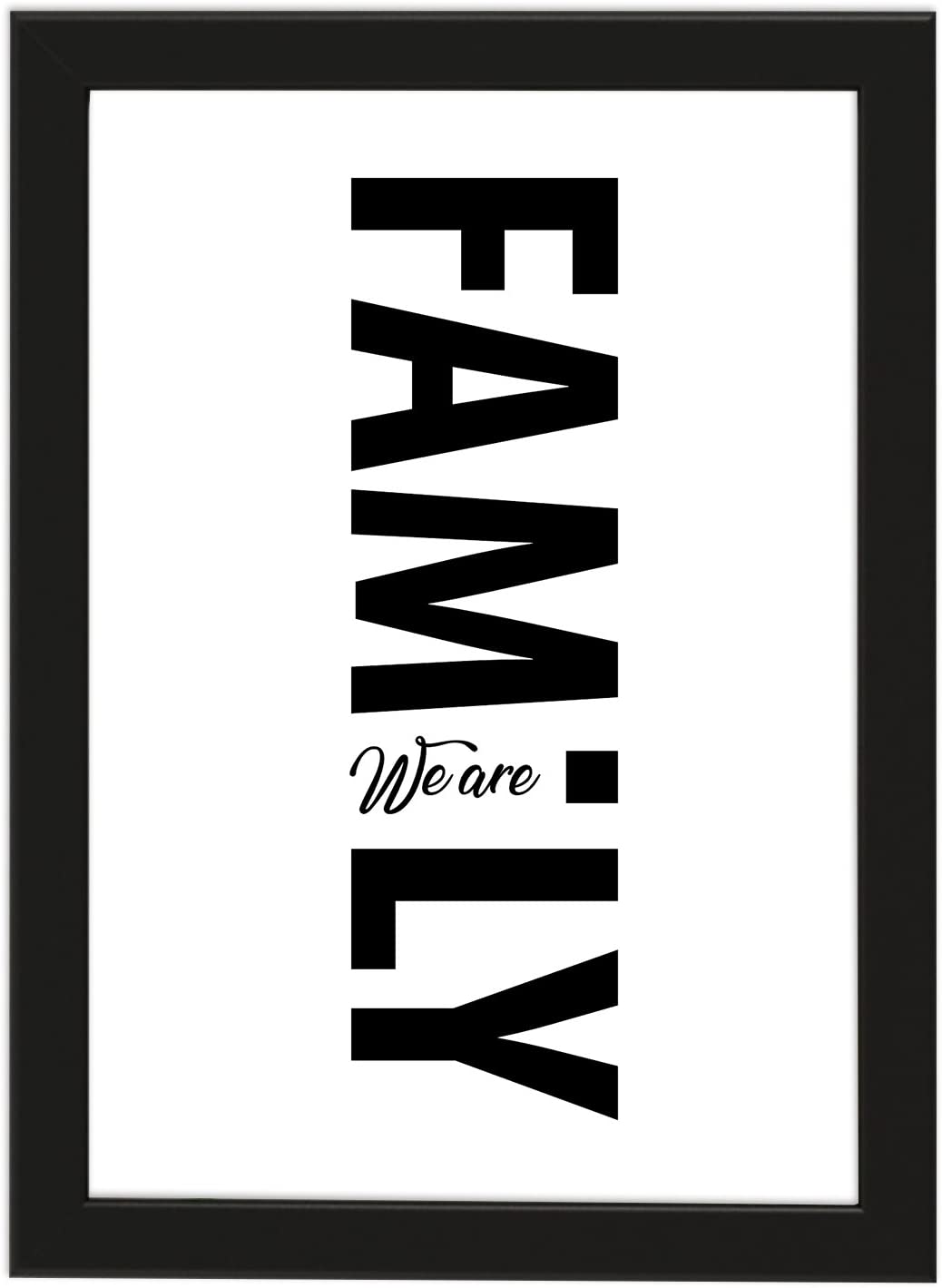 PICSonPAPER Poster DIN A4 We Are Family, gerahmt mit schwarzem Bilderrahmen, Geschenk, Geschenkidee, Geburtstagsgeschenk, Poster mit Rahmen (we Are Family)