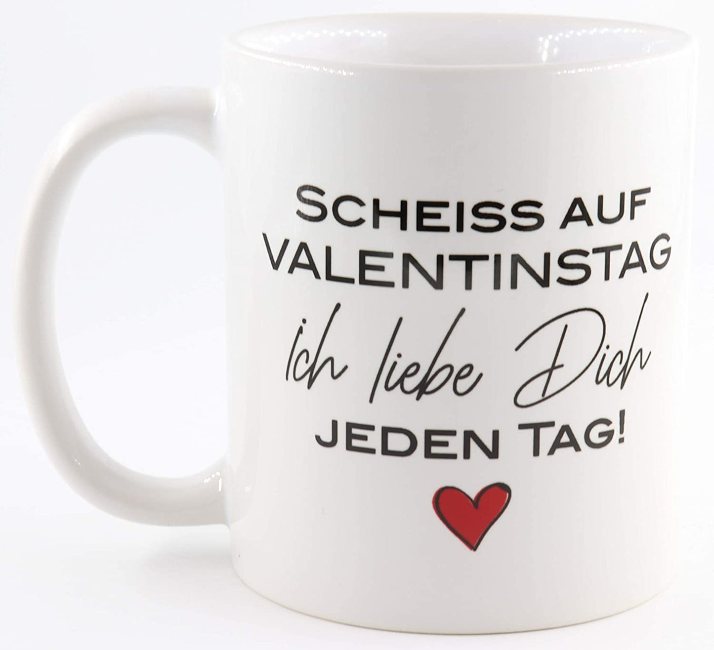 PICSonPAPER Tasse Scheiss auf Valentinstag, Valentinstagsgeschenk für Sie und Ihn, Kaffeetasse, Keramiktasse