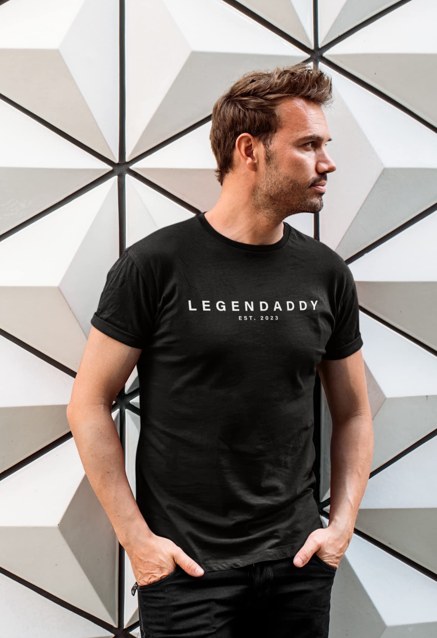 Personalisiertes T-Shirt LEGENDADDY EST Wunschjahr, für legendäre Coole Papas Geschenk Dad Daddy Vatertag