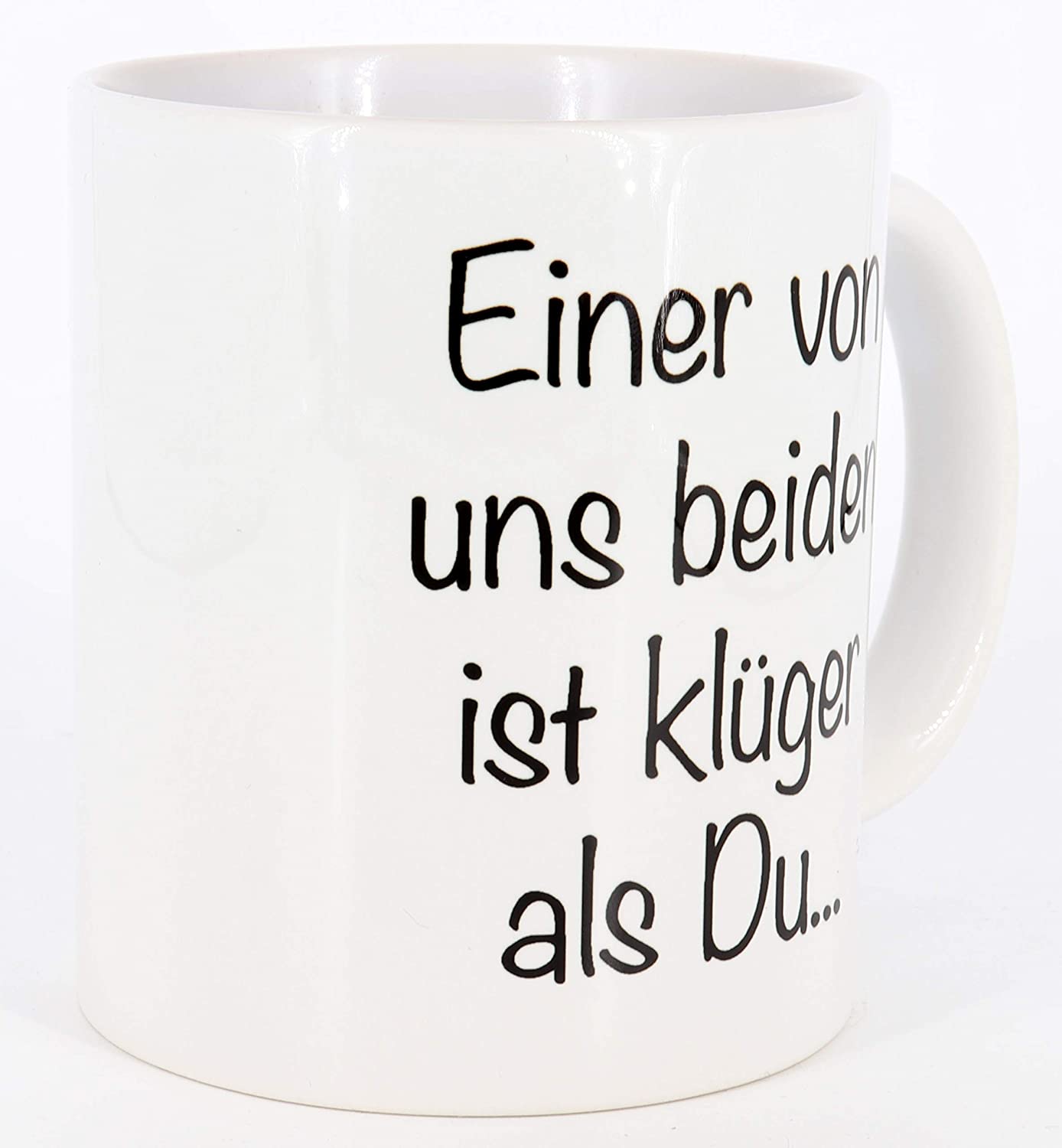 Tasse Einer von uns beiden ist klüger als Du..., Kaffeetasse, Keramiktasse, Tasse mit lustigem Spruch, das ideale Geschenk für Mitarbeiter und Kollegen