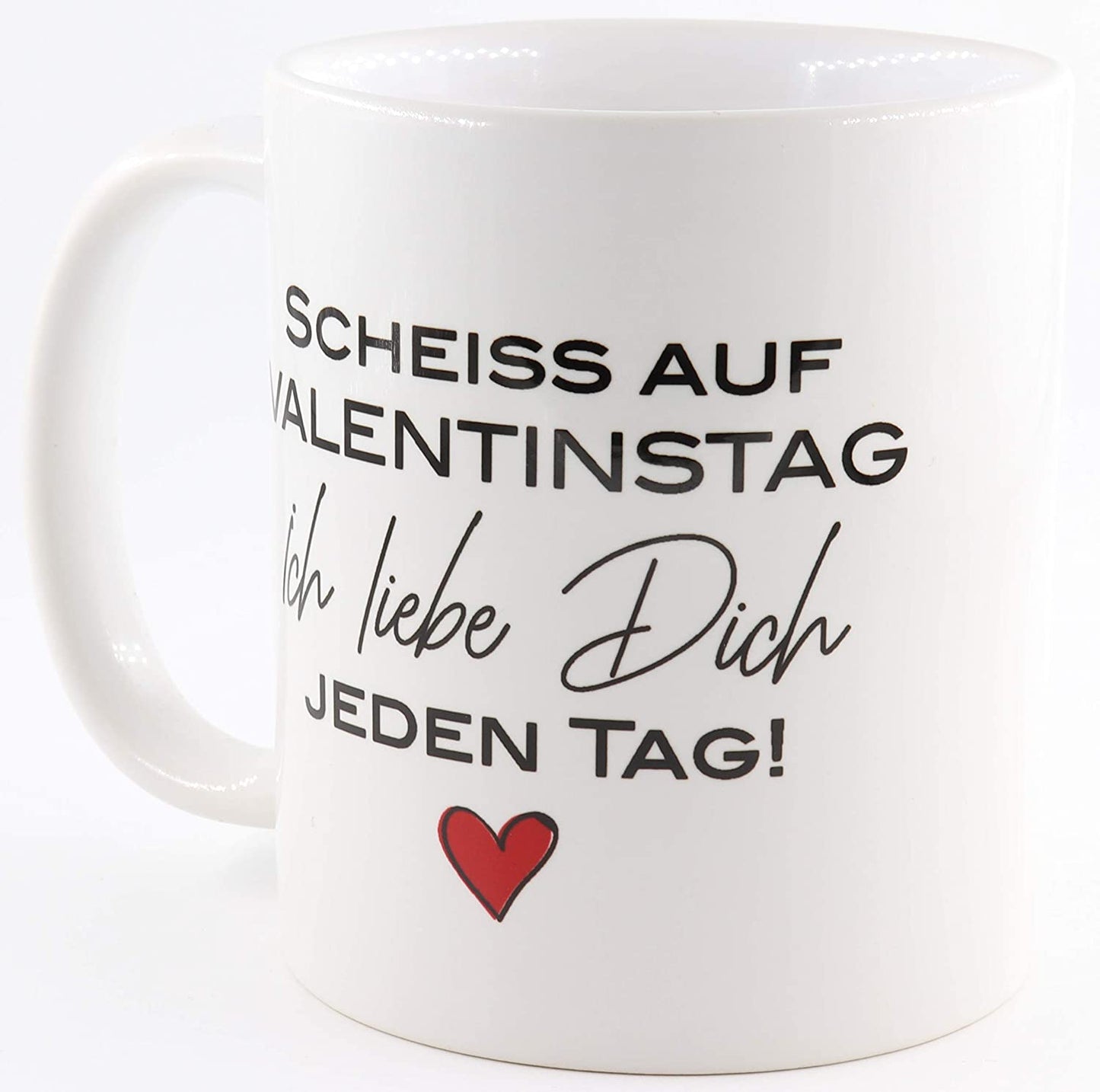PICSonPAPER Tasse Scheiss auf Valentinstag, Valentinstagsgeschenk für Sie und Ihn, Kaffeetasse, Keramiktasse