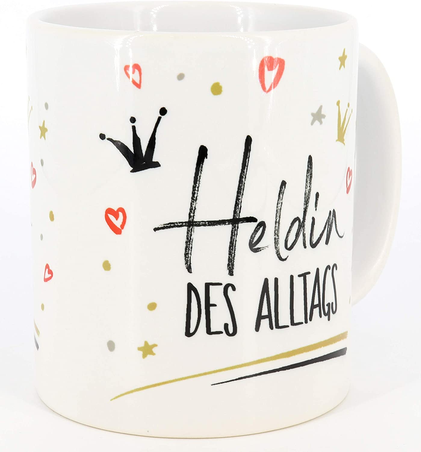 PICSonPAPER Tasse mit Spruch Heldin des Tages, Geschenktasse, Überraschung Geschenk Kaffeetasse Präsent