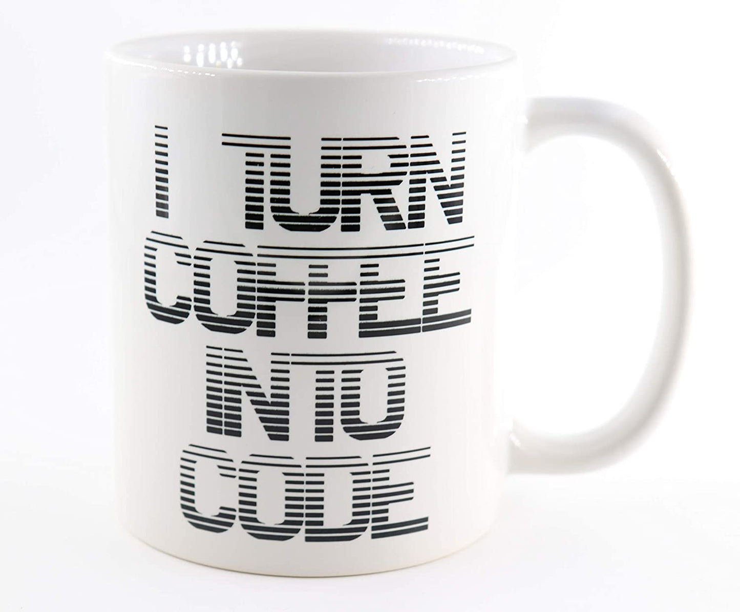 PICSonPAPER Tasse mit Spruch I Turn Coffee into Code, Kaffeetasse, Keramiktasse, Tasse mit lustigem Spruch, Nerd-Tasse, Tasse für Programmierer, Tasse für Computerfreaks