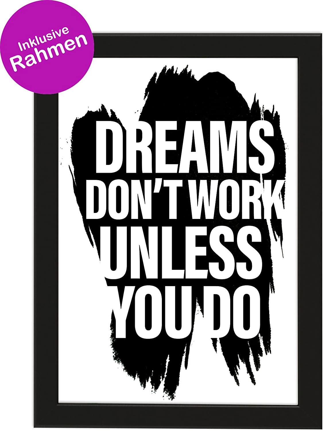PICSonPAPER Poster DIN A4 Spruch, gerahmt mit schwarzem Bilderrahmen, Geschenk, Geschenkidee, Geburtstagsgeschenk, Poster mit Rahmen