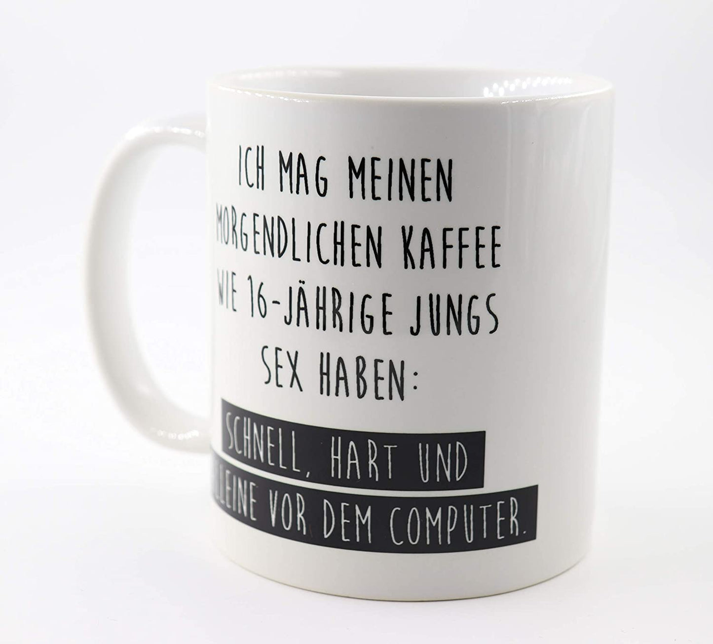 Tasse mit Spruch Ich mag Meinen morgendlichen Kaffee, Geschenk, Kaffeetasse, Keramiktasse