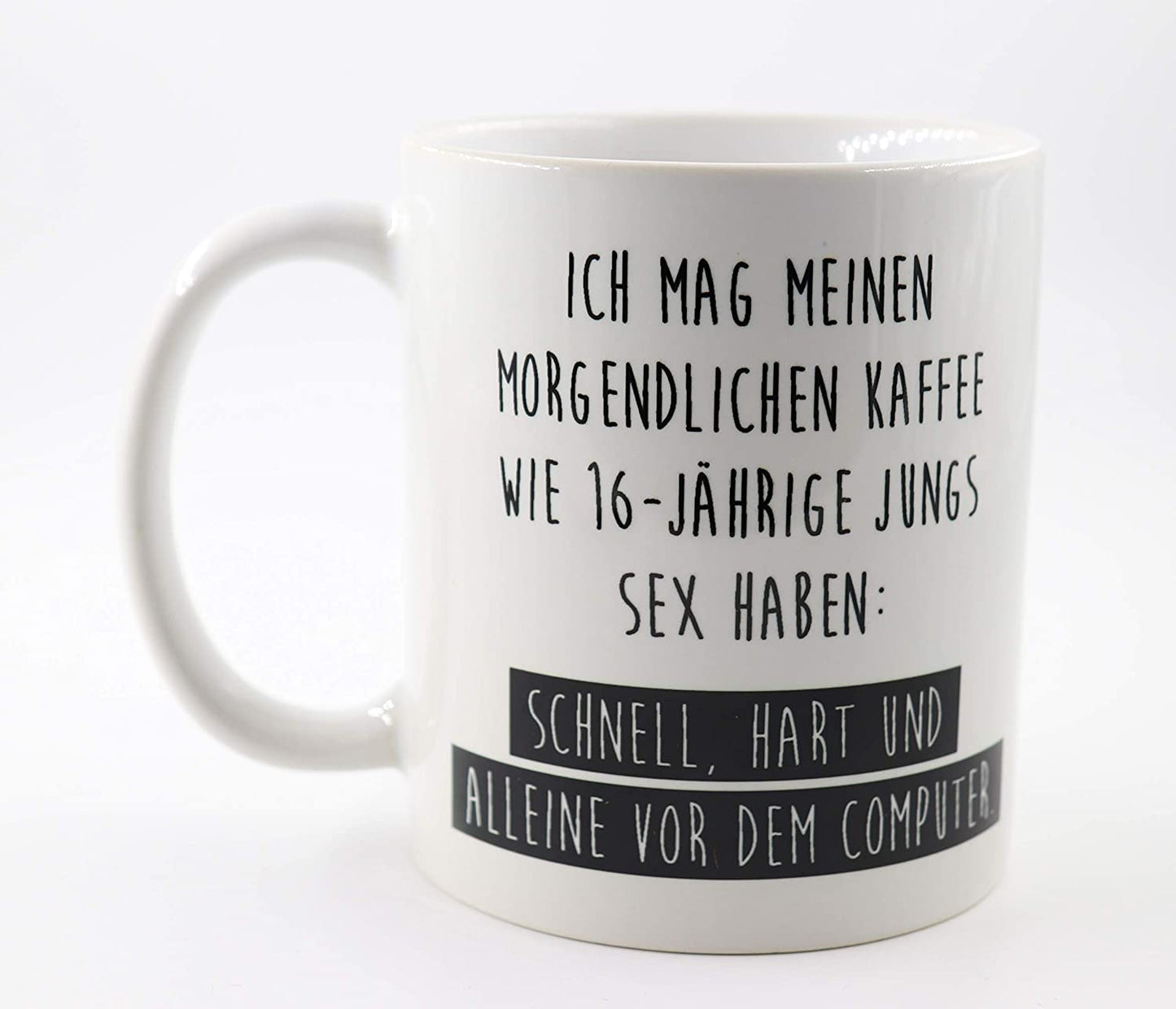 Tasse mit Spruch Ich mag Meinen morgendlichen Kaffee, Geschenk, Kaffeetasse, Keramiktasse