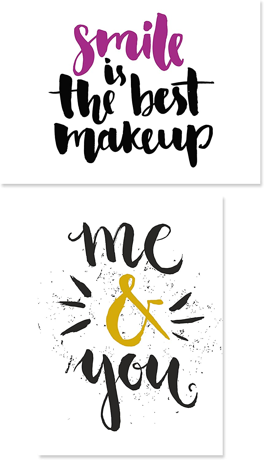 20 Typographie-Postkarten-Set, 10 Motive mit jeweils 2 Karten, Spruchkarten, Sprüche-Postkarten (Set 1)