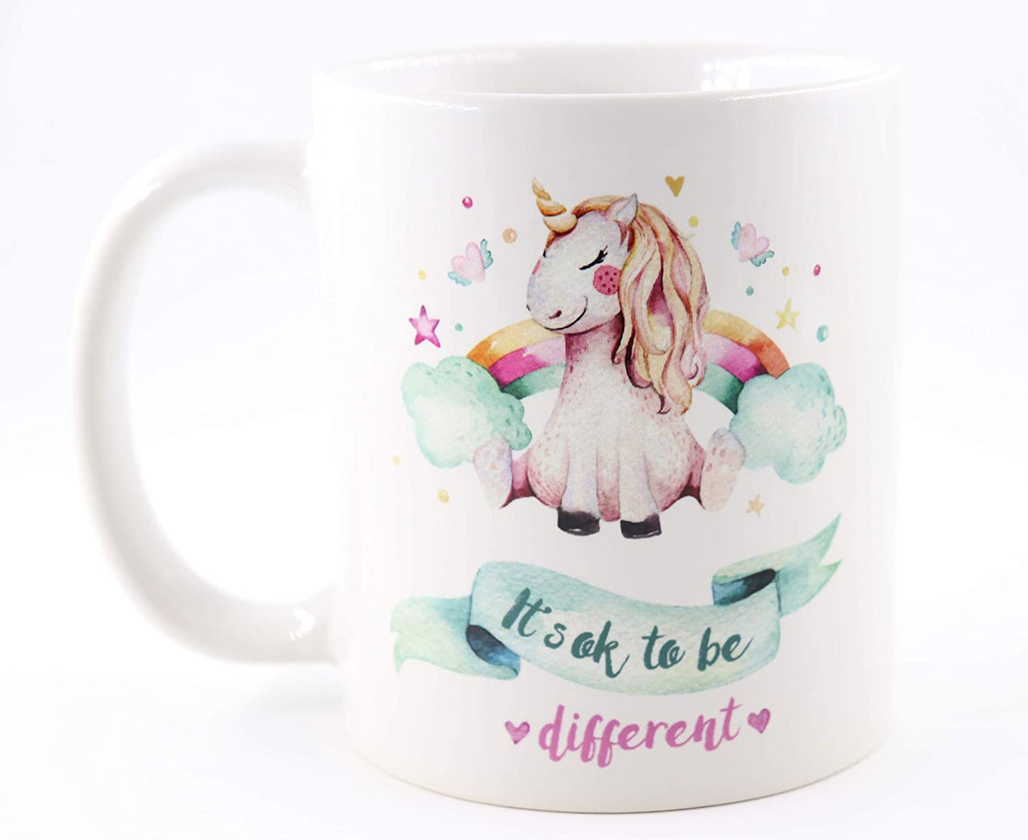 Tasse mit Einhorn und Spruch It's OK to be Different,