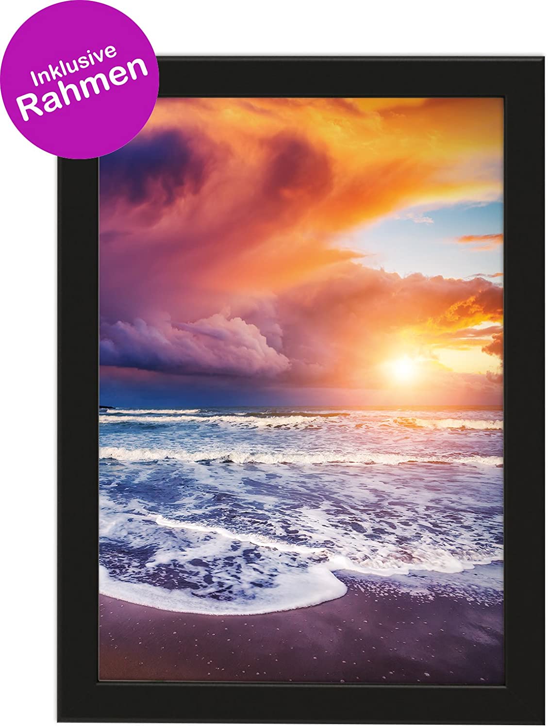 Kunstdruck "SONNENUNTERGANG AM MEER", Geschenk, Poster, Geschenkidee, Geburtstagsgeschenk, Wandbild