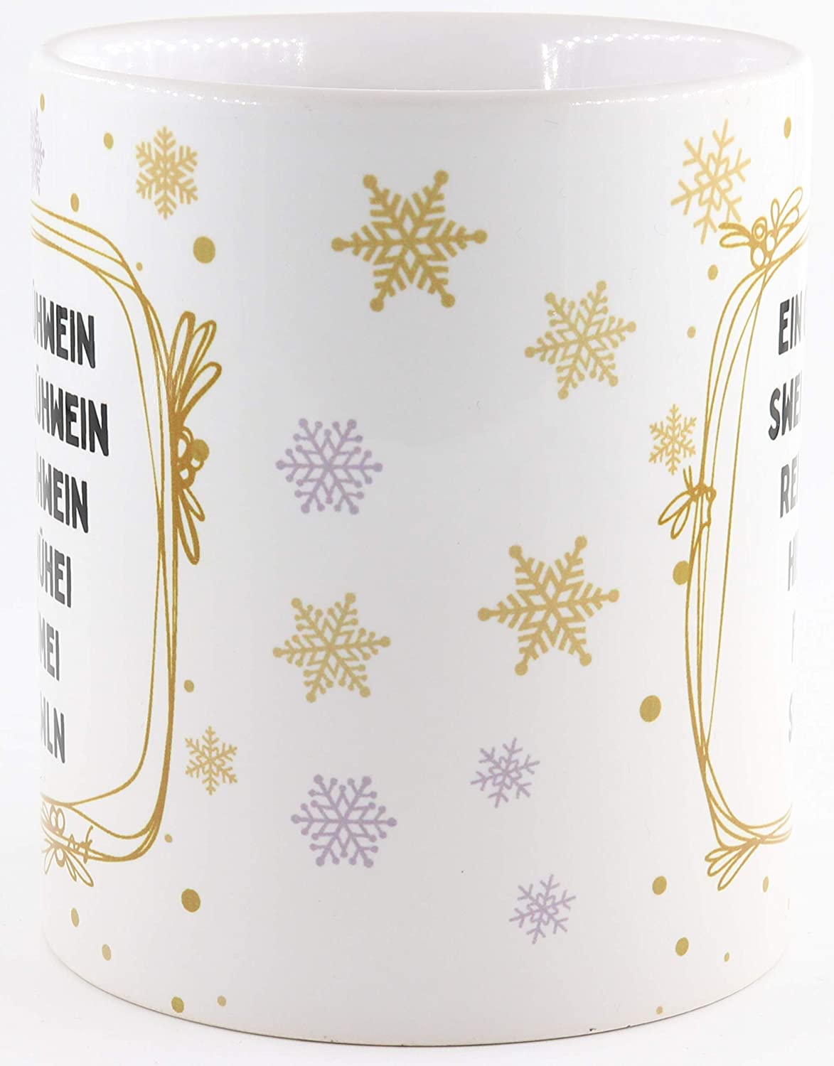 Glühwein Tasse mit Spruch EIN Glühwein, Swei Glühwein, Rei Lühwein, HIE Hühei, Flümei, SSGLWLN, Glühweintasse