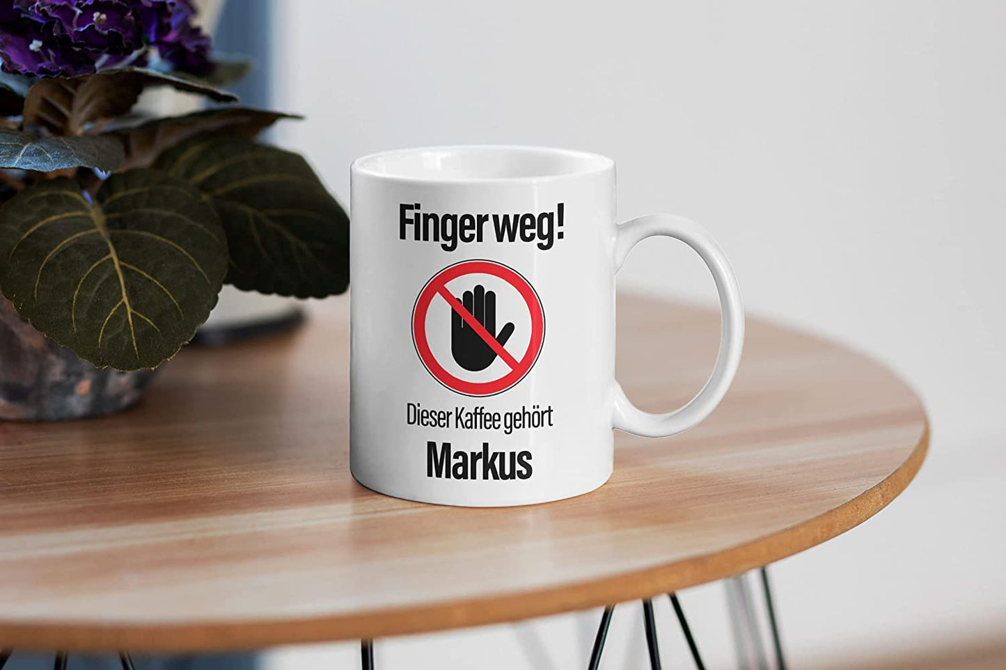 Tasse personalisiert mit Namen, Finger weg! Dieser Kaffee gehört Wunschnamen, personalisierte Kaffeetasse mit Wunsch-Name