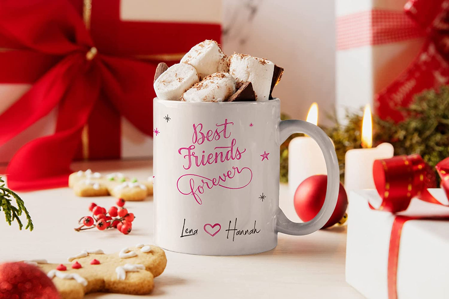 Tasse beste Freundin personalisiert, Best friends forever, beste Freundinnen für immer Namen anpassbar