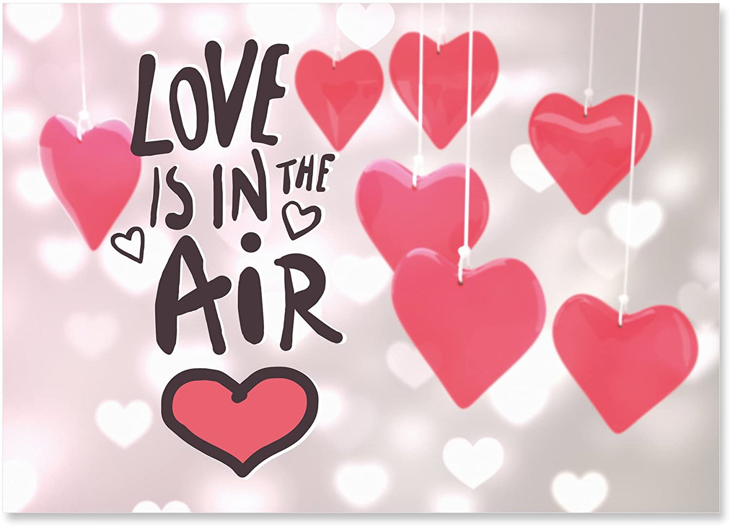 50 Ballonflugkarten LOVE IS IN THE AIR für die Hochzeit, extra leichte Ballonkarten, Ballon-weitflugkarten, wetterfest, bereits gelocht, Postkarten Hochzeit
