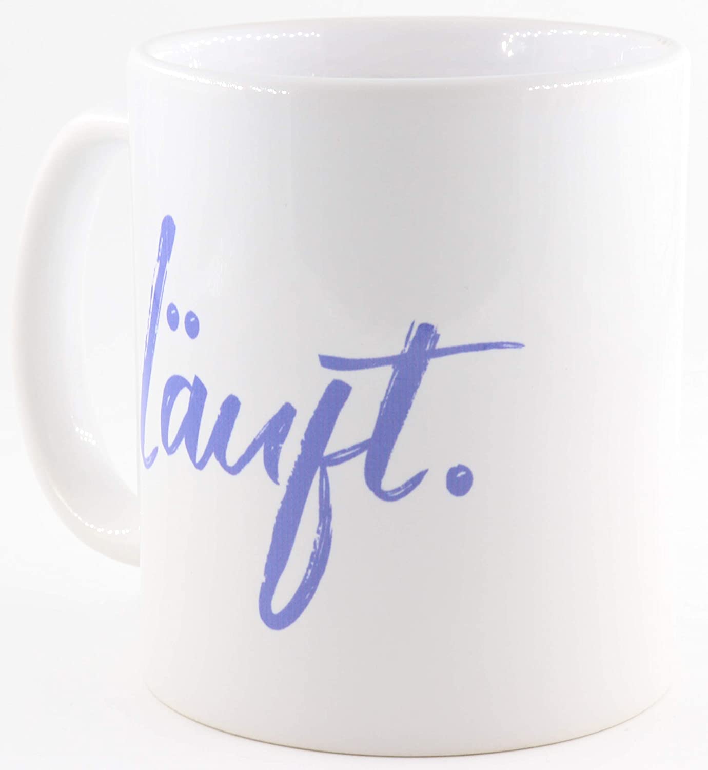 PICSonPAPER Tasse mit Spruch Läuft, Kaffeetasse, Keramiktasse, Tasse mit lustigem Spruch