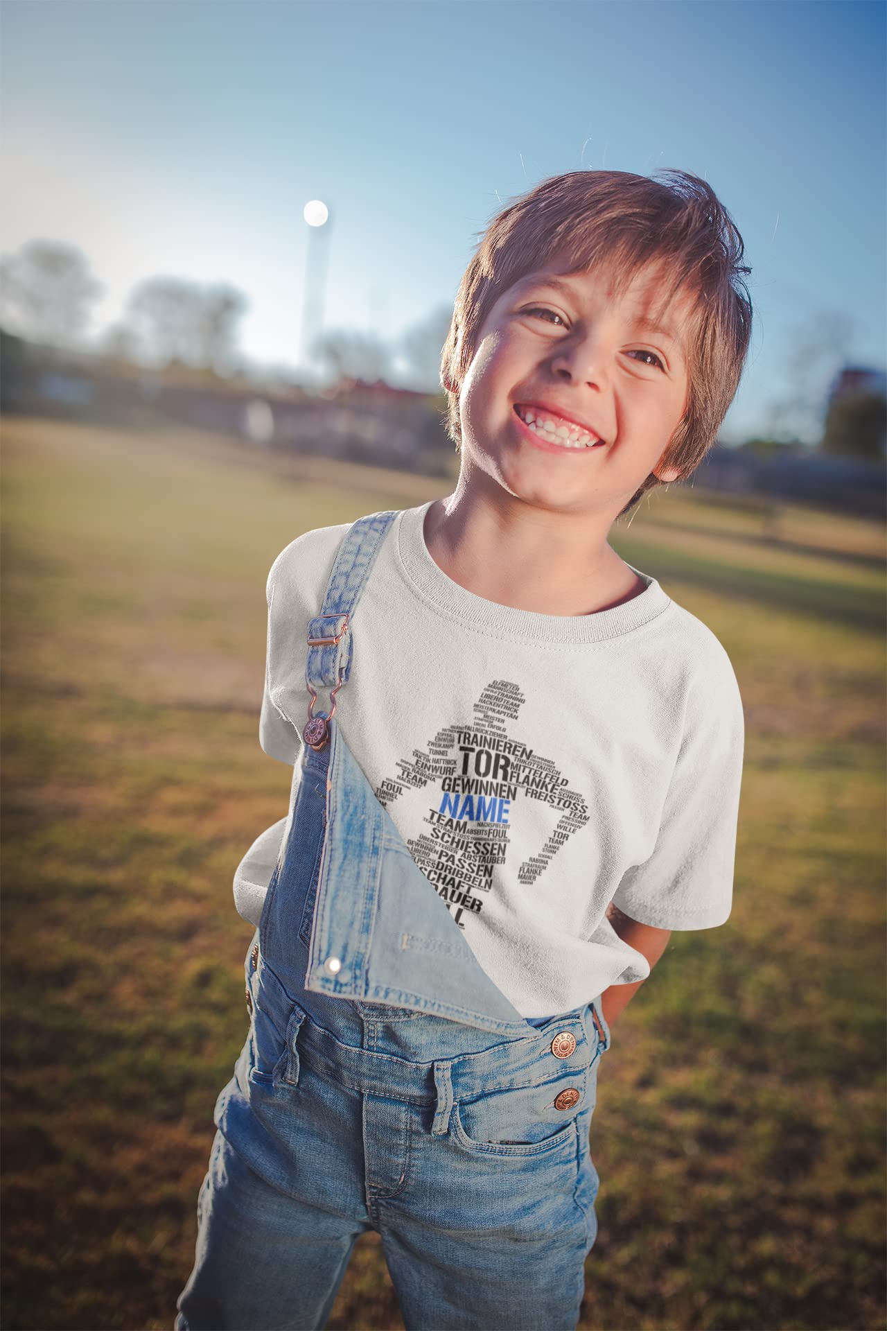 Personalisierbarer Fußballspieler, T-Shirt Fussball personalisiert, Word Art, Geburtstagsgeschenk für Fußballer