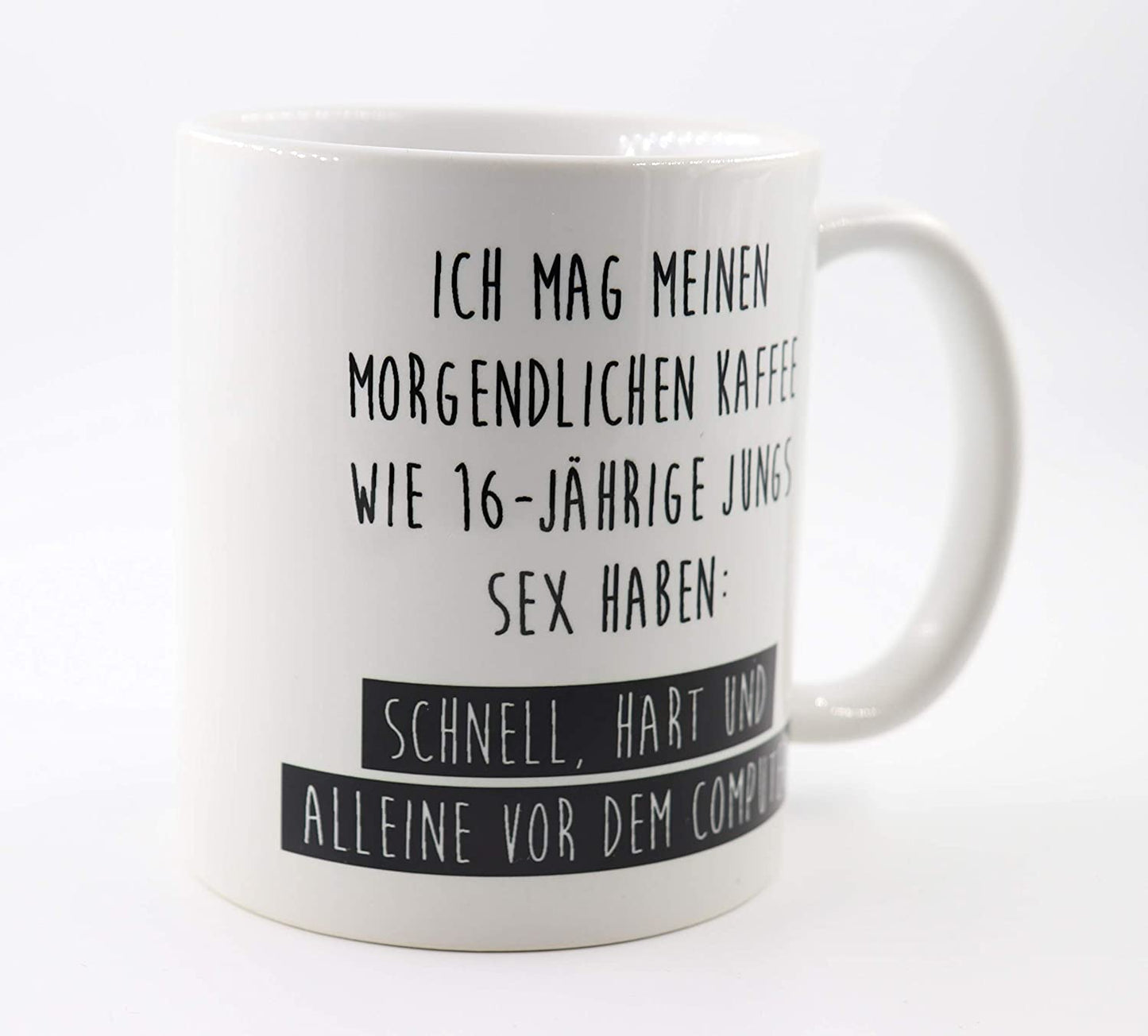 Tasse mit Spruch Ich mag Meinen morgendlichen Kaffee, Geschenk, Kaffeetasse, Keramiktasse